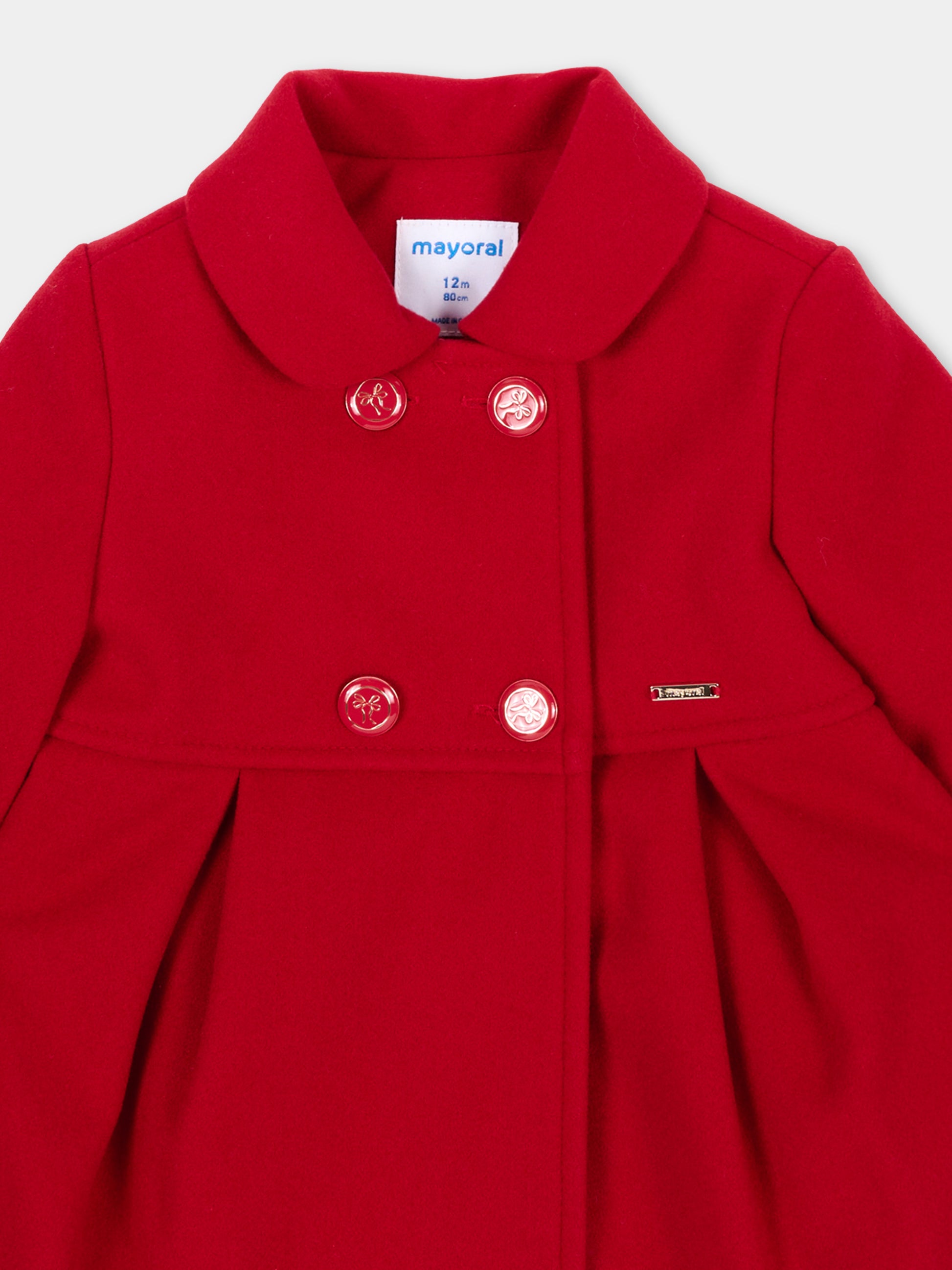 Cappotto rosso per neonata doppiopetto,Mayoral,2415 013
