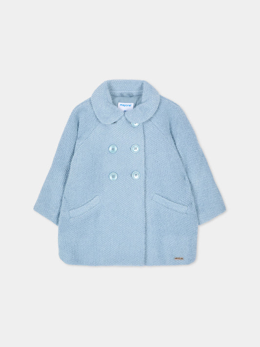 Cappotto celeste per neonata,Mayoral,2435 016