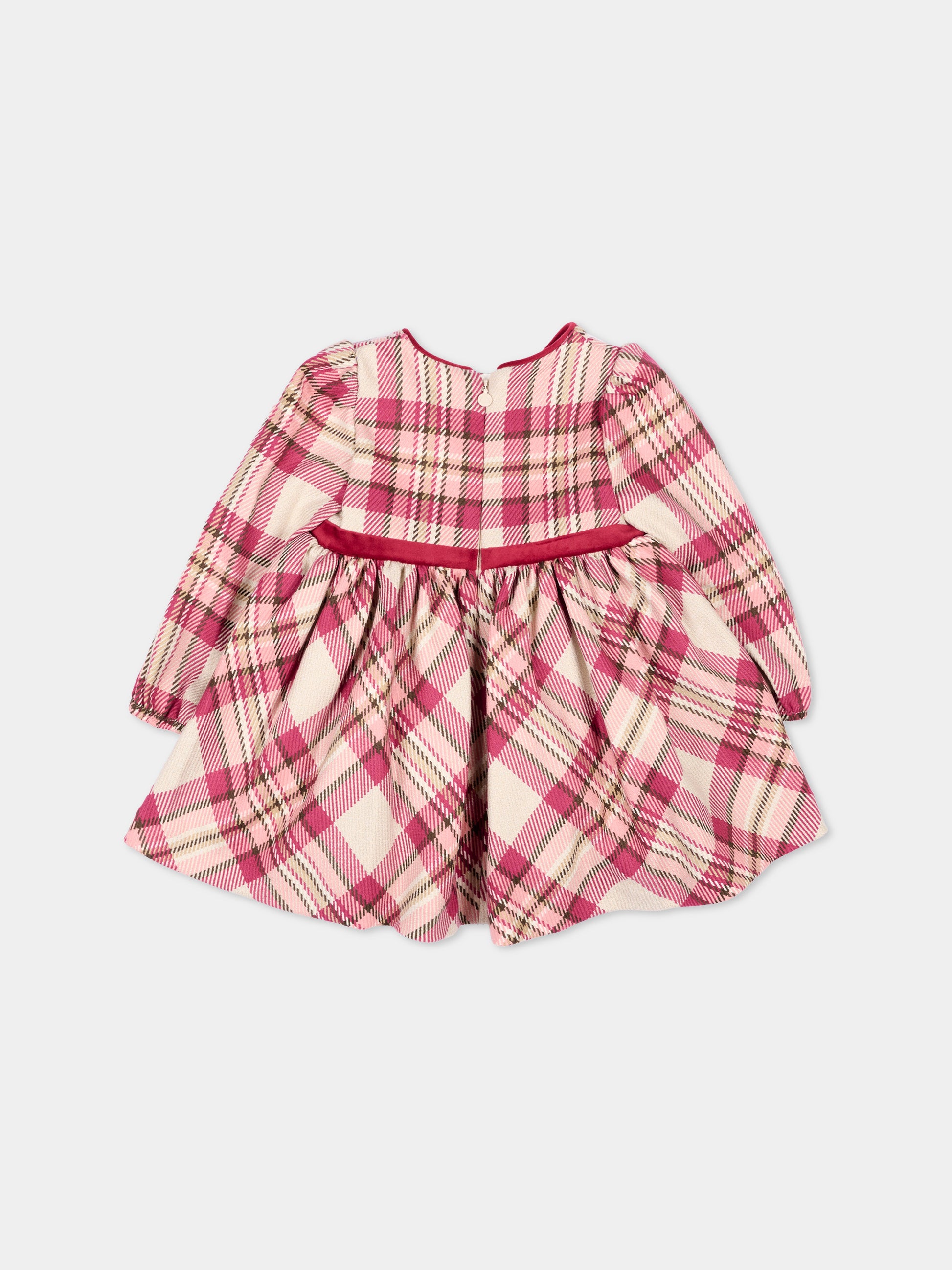 Abito elegante tartan bordeaux per neonata,Mayoral,2944 021