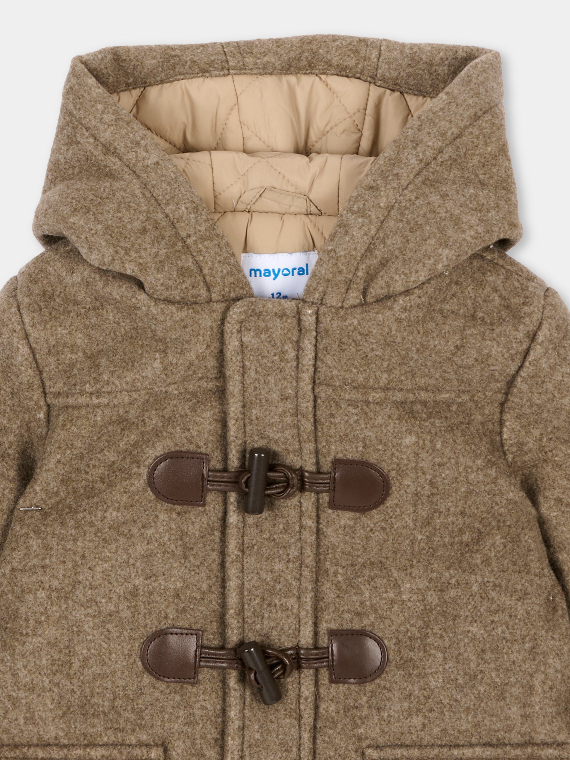 Cappotto marrone per neonato con alamari,Mayoral,2426 038