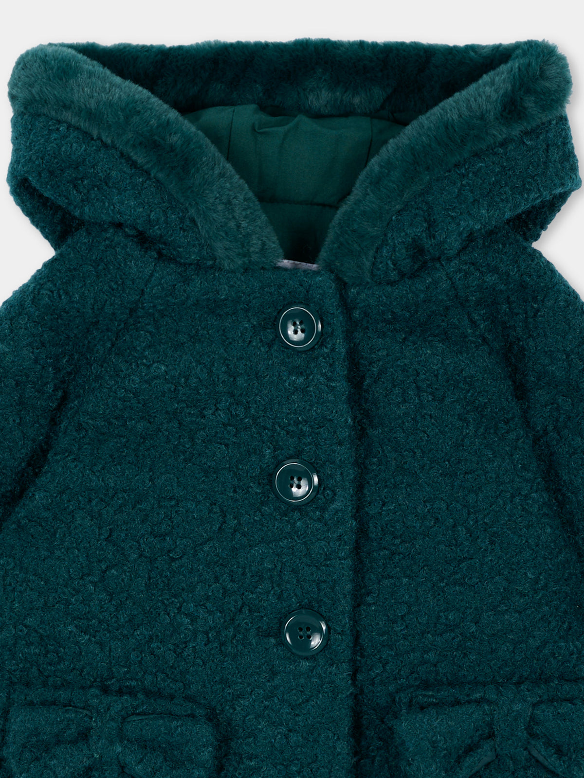Cappotto verde per neonata con fiocchi,Mayoral,2436 080