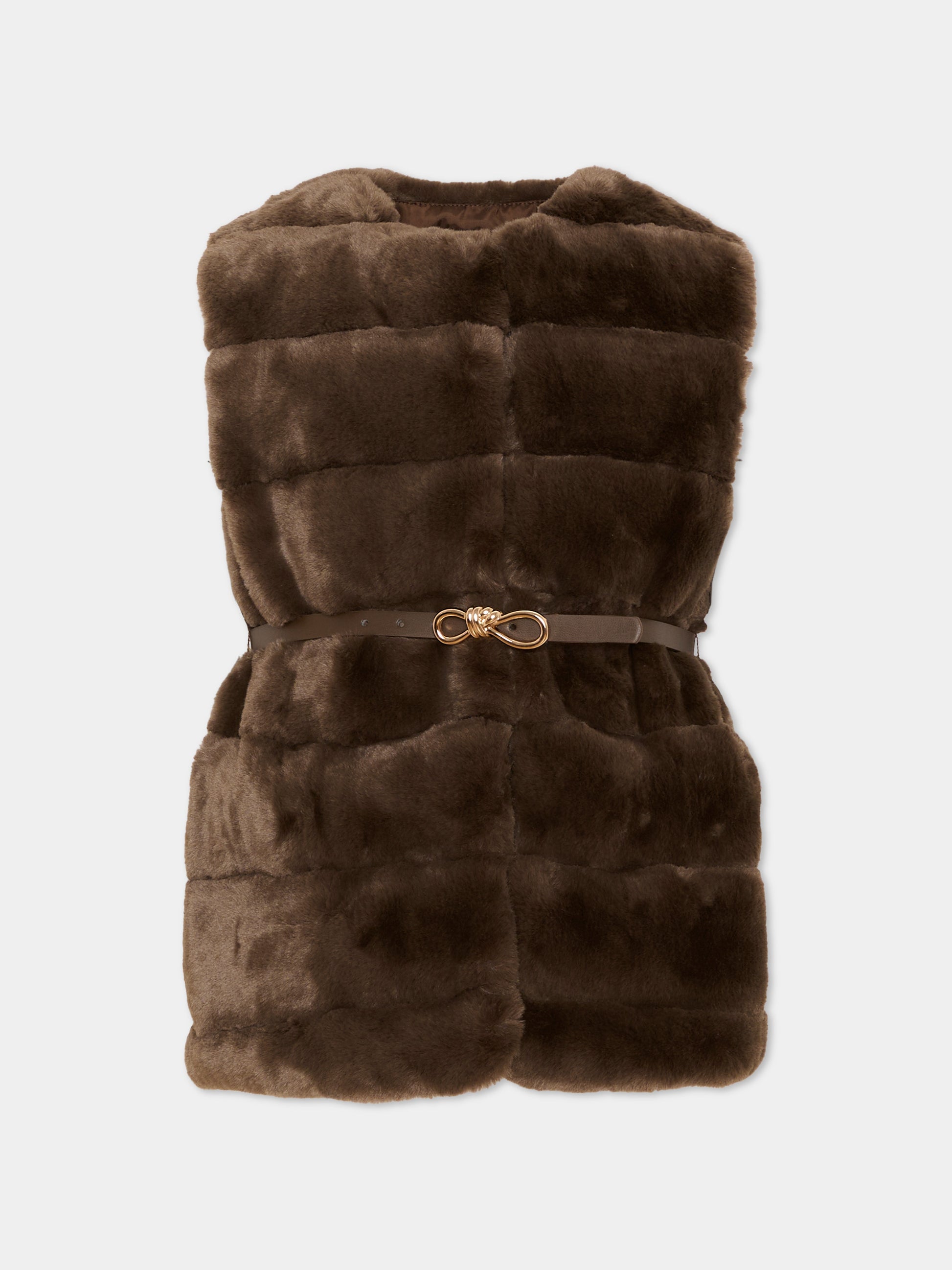 Gilet marrone per bambina,Mayoral,4328 062