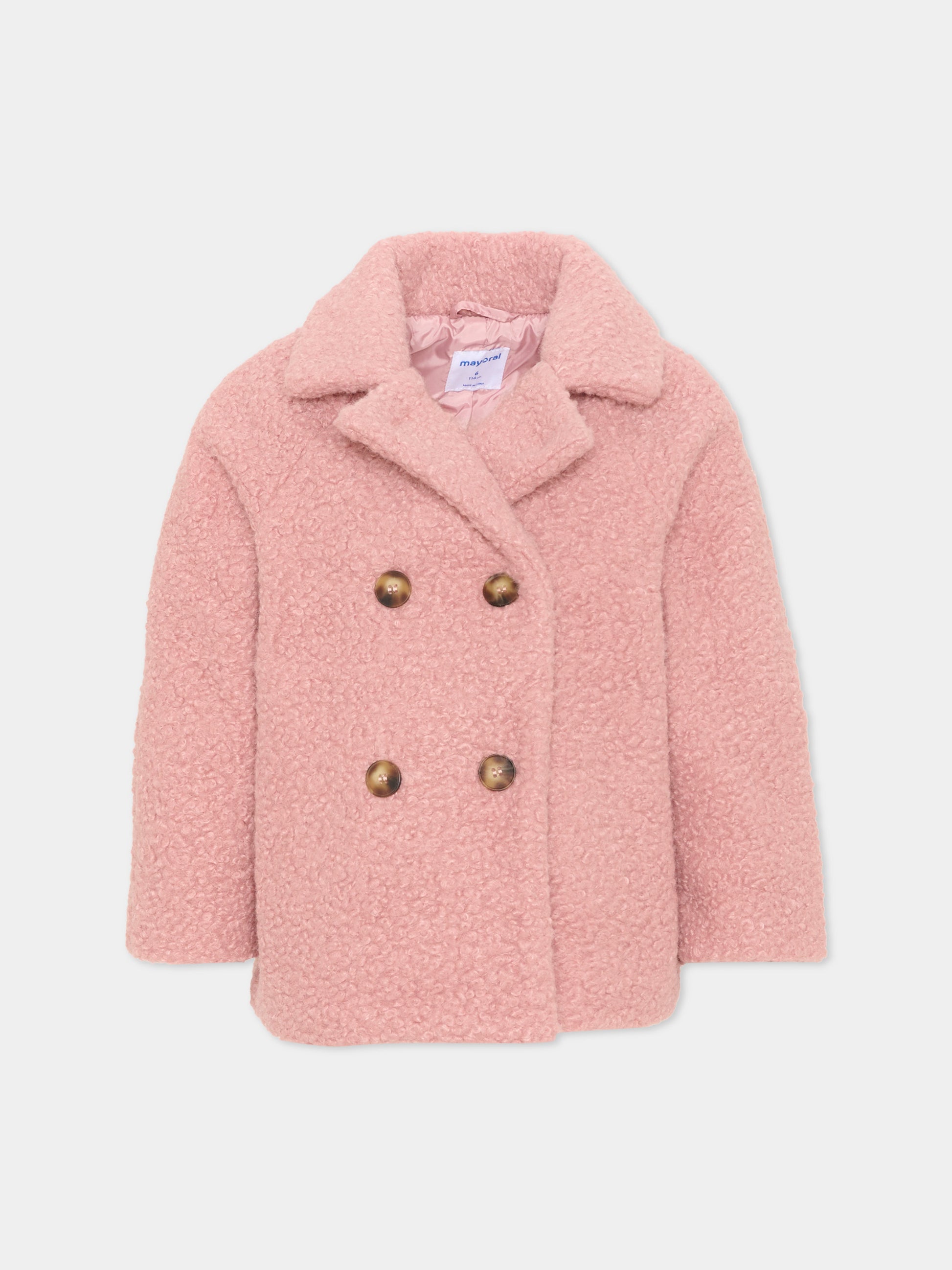 Cappotto rosa per bambina,Mayoral,4411 010