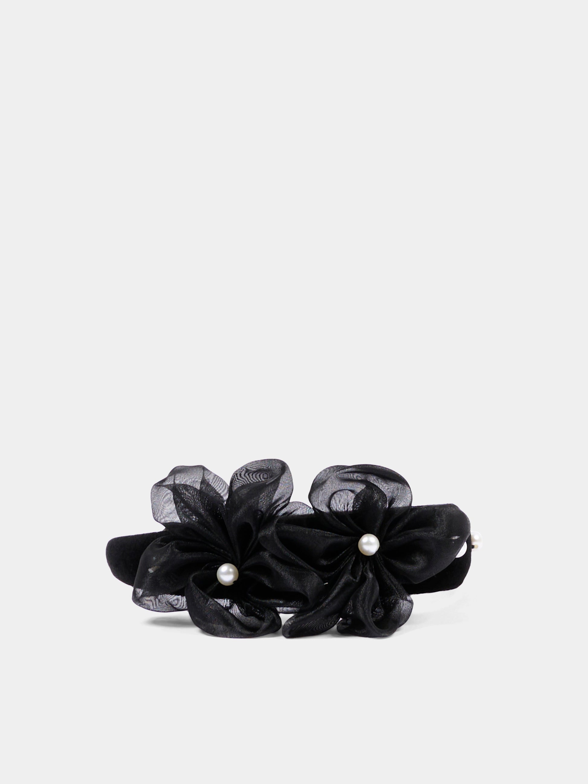 Cerchietto nero per bambina con fiori,Mayoral,10314 010