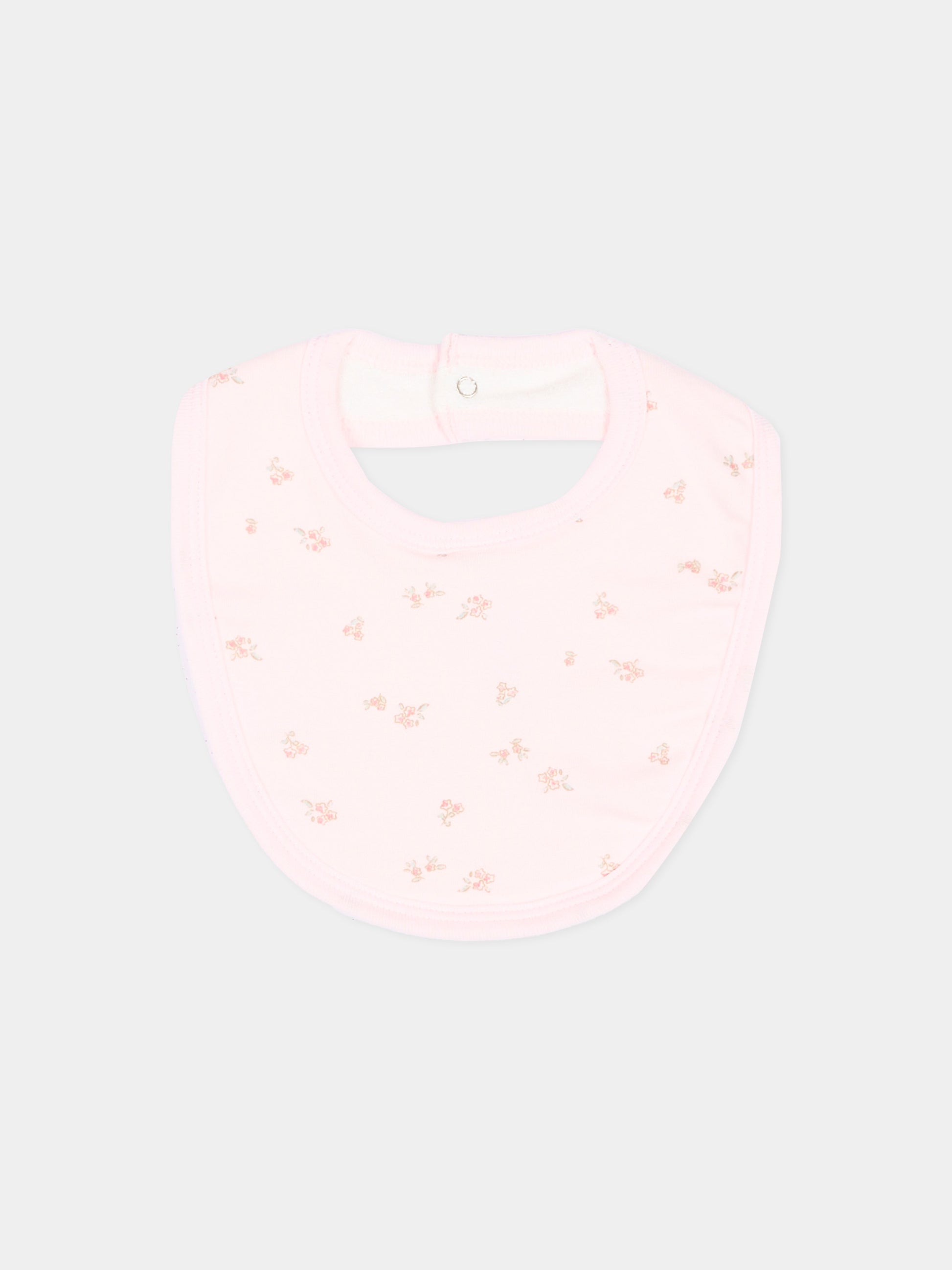 Bavaglini avorio per neonata con cuori e fiori,Petit Bateau,A0GLK 00