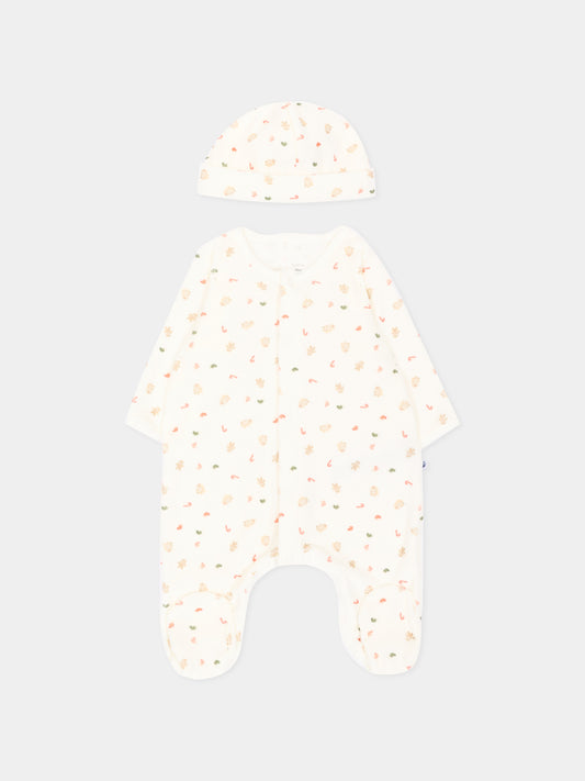 Set tutina avorio per neonata con fantasia,Petit Bateau,A0GDR 00