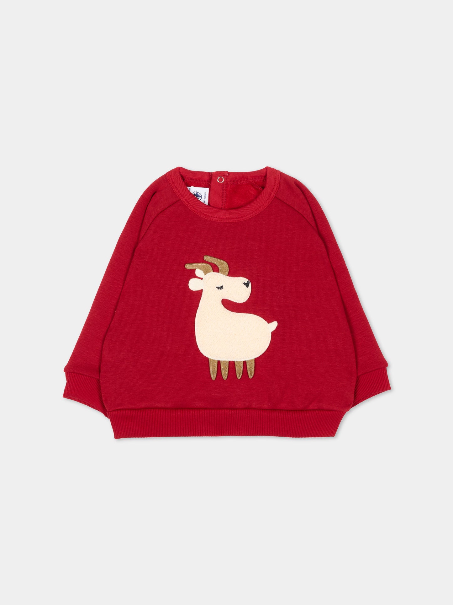 Felpa bordeaux per neonato con cerbiatto,Petit Bateau,A0GGQ 01