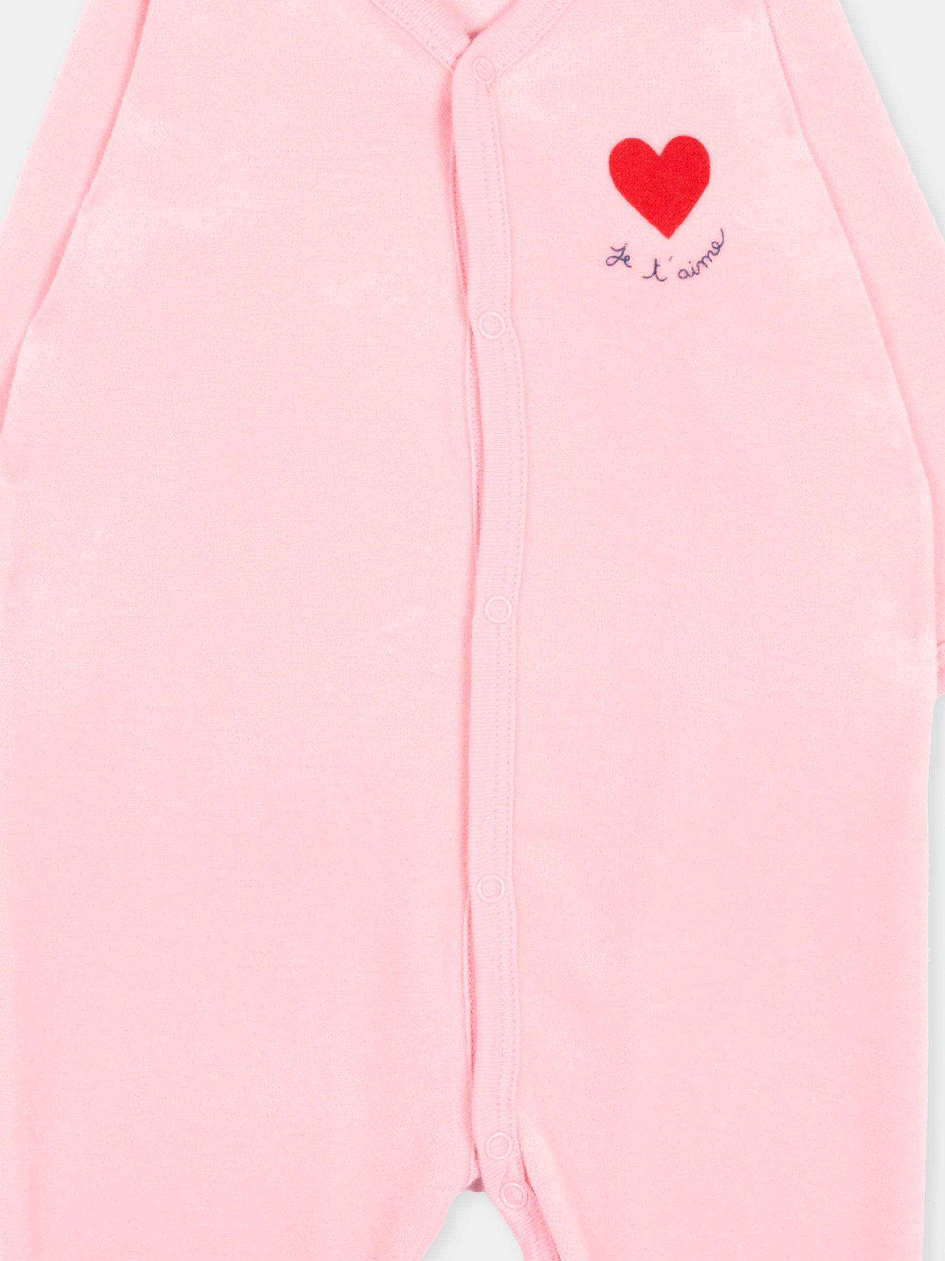 Tutina rosa per neonata con cuore,Petit Bateau,A0GJ8 03