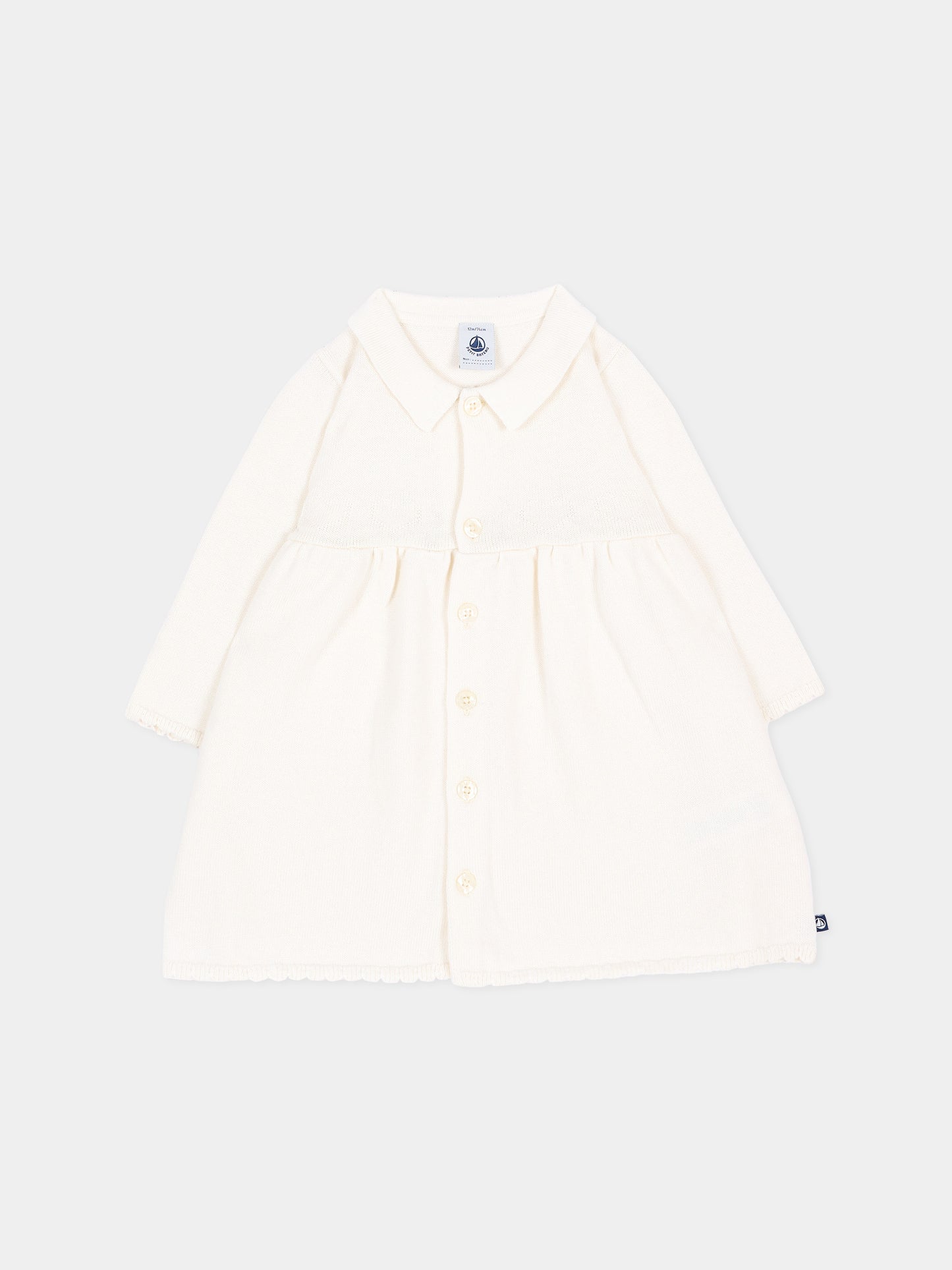 Vestito avorio per neonata,Petit Bateau,A0GIO 01