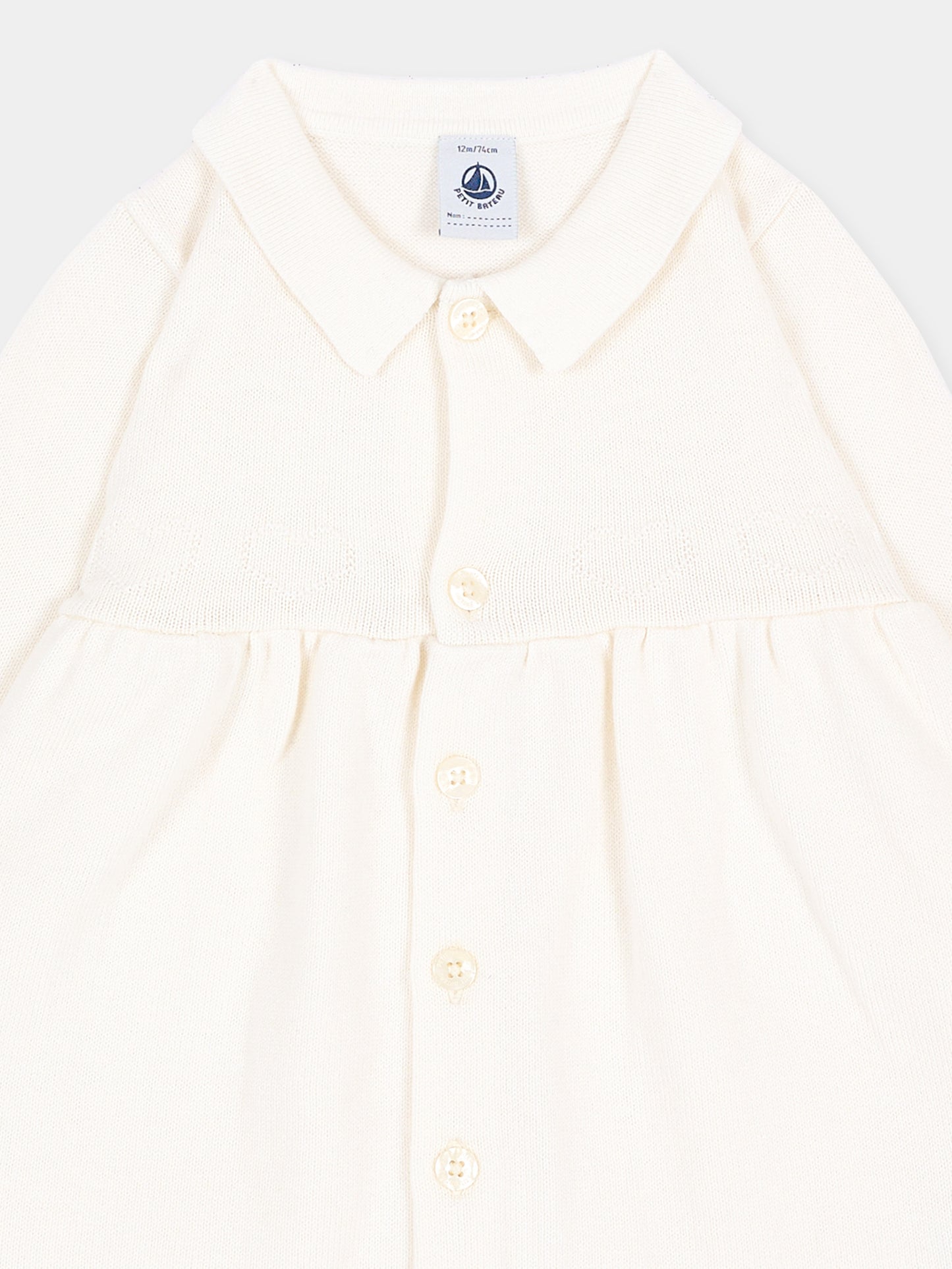 Vestito avorio per neonata,Petit Bateau,A0GIO 01