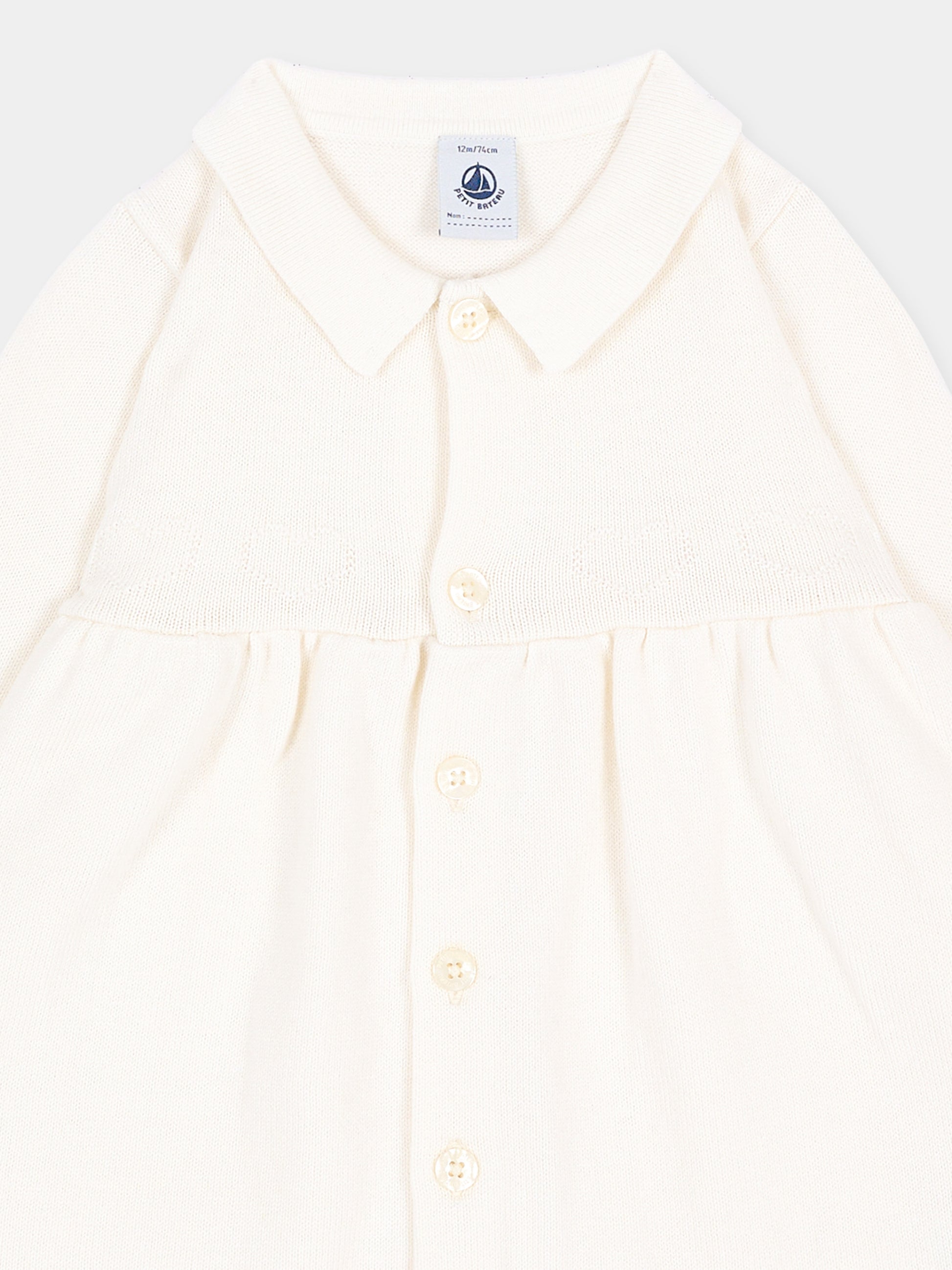 Vestito avorio per neonata,Petit Bateau,A0GIO 01