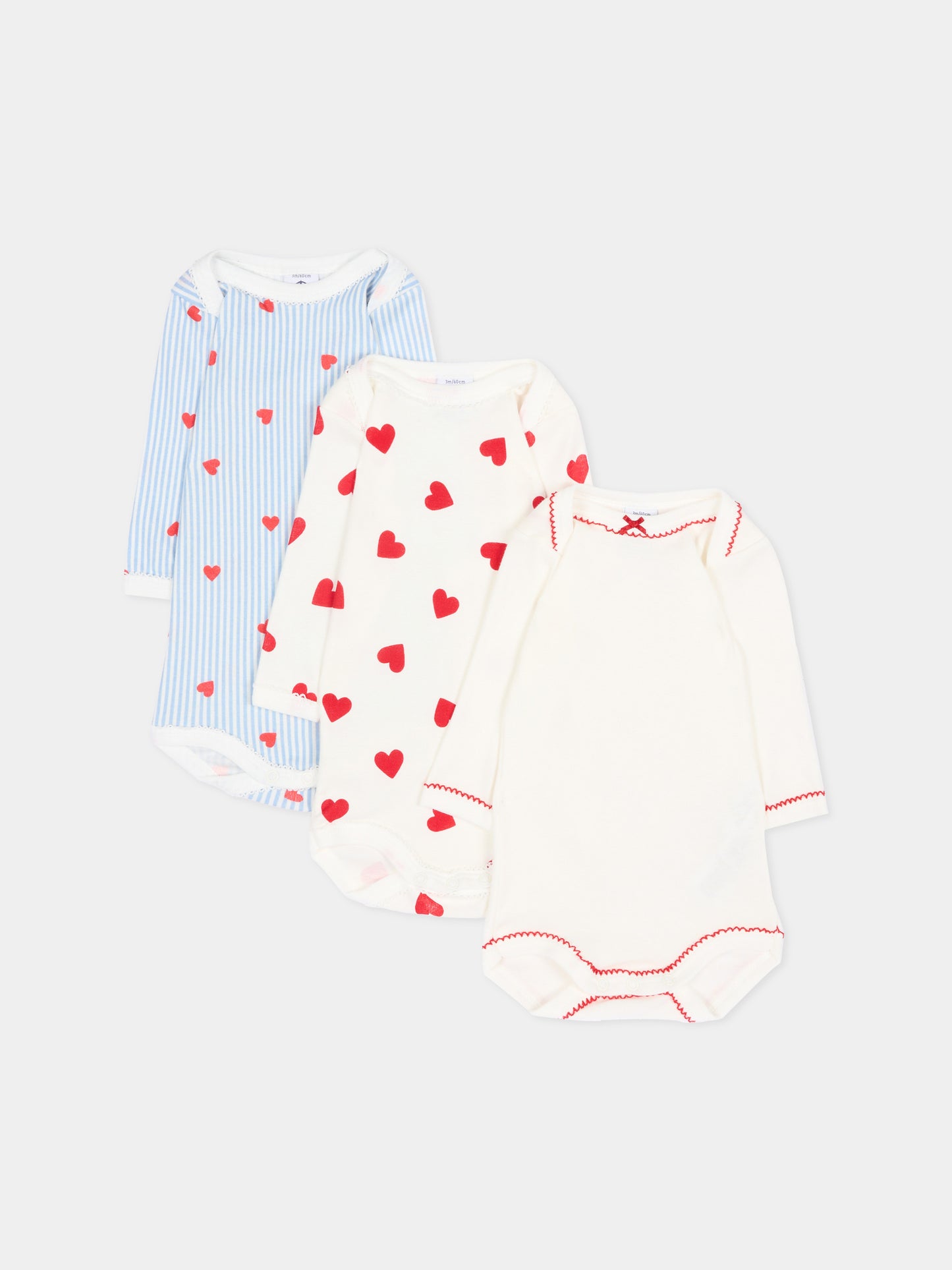 Body multicolor per neonata con cuori,Petit Bateau,A0GYS 00