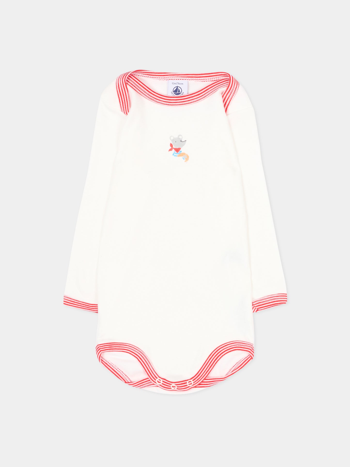 Body avorio per neonati con animali,Petit Bateau,A0GYR 00