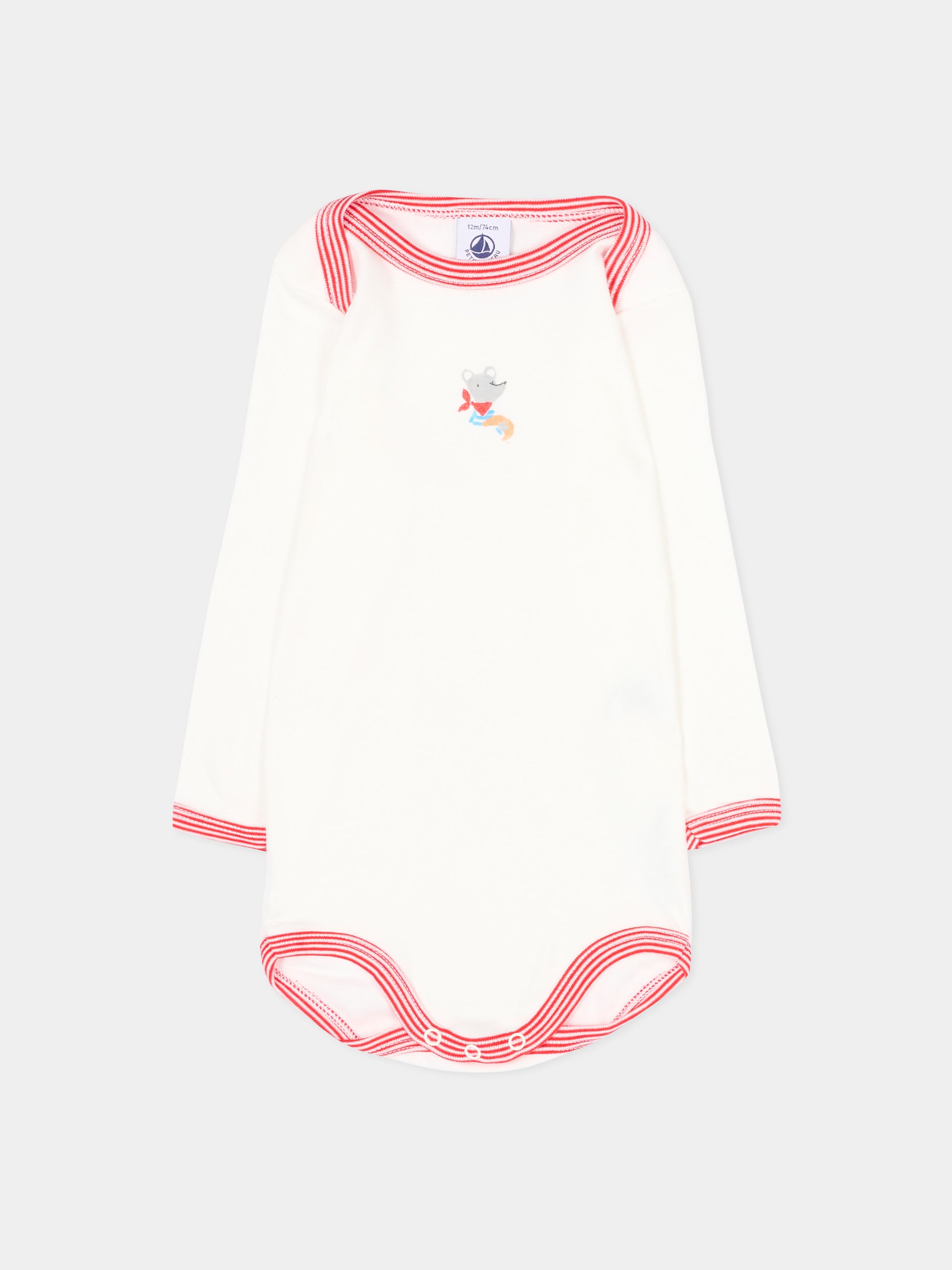 Body avorio per neonati con animali,Petit Bateau,A0GYR 00
