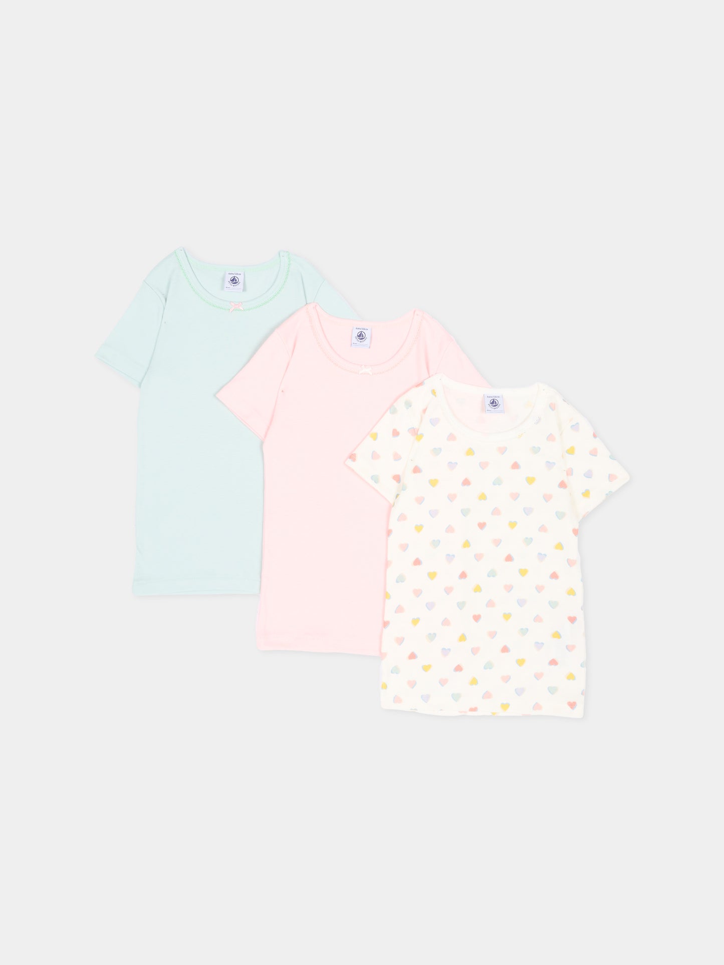 Canottiere a manica corta multicolor per bambina,Petit Bateau,A0GQF 00