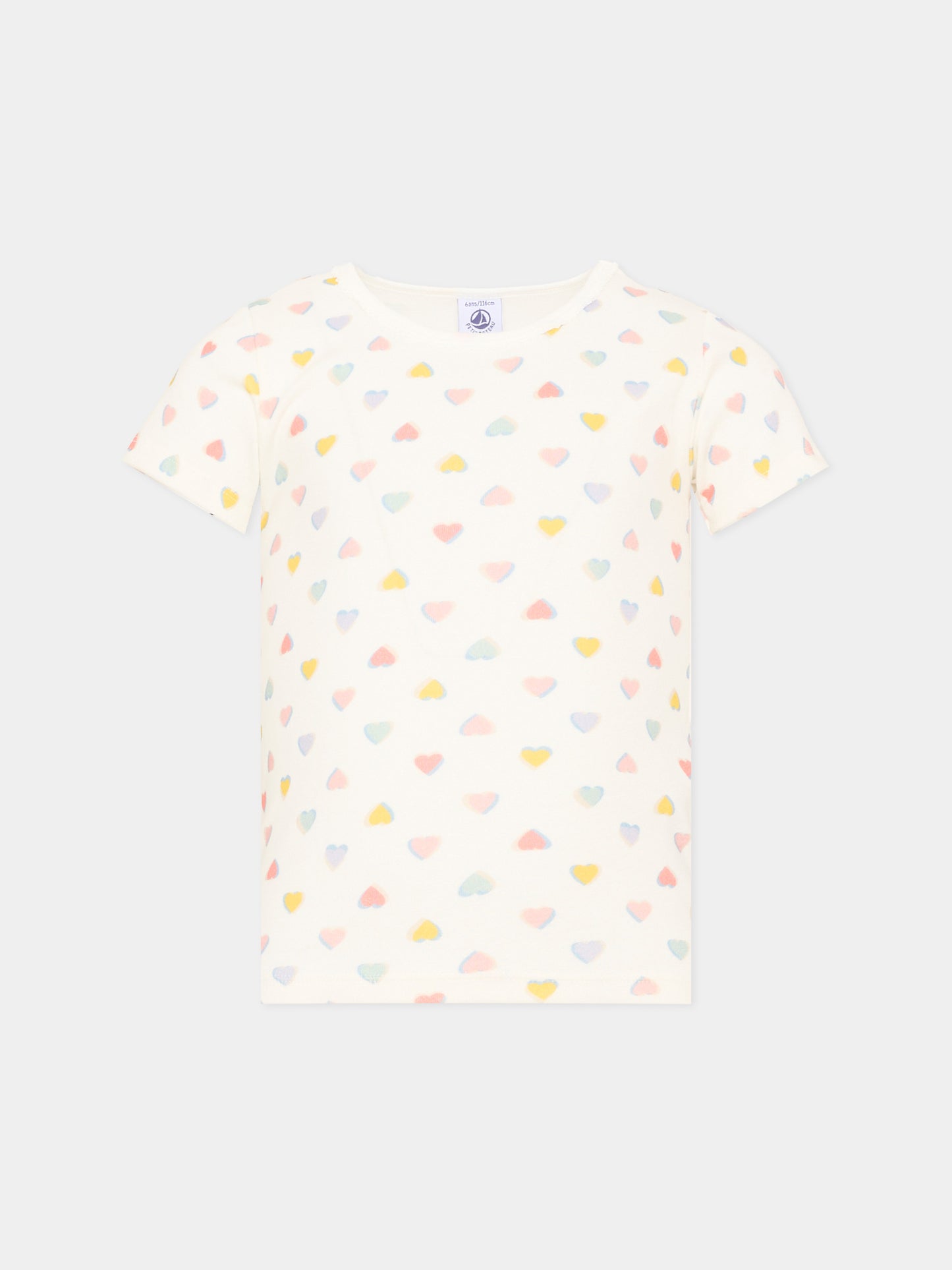 Canottiere a manica corta multicolor per bambina,Petit Bateau,A0GQF 00