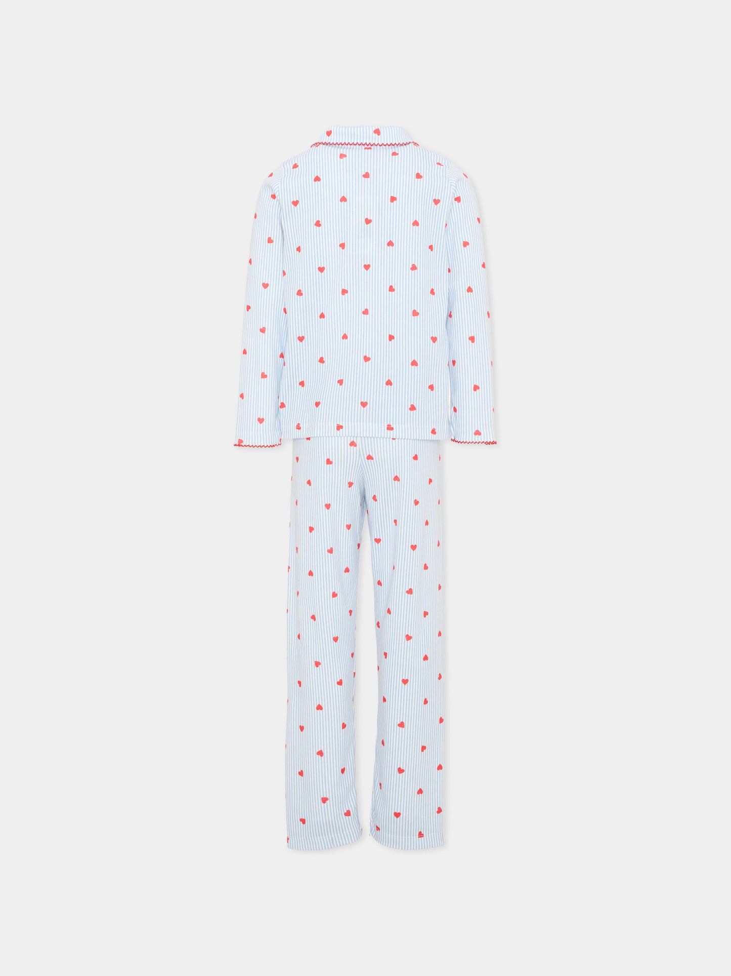Pigiama multicolor per bambina con cuori,Petit Bateau,A0GAL 01