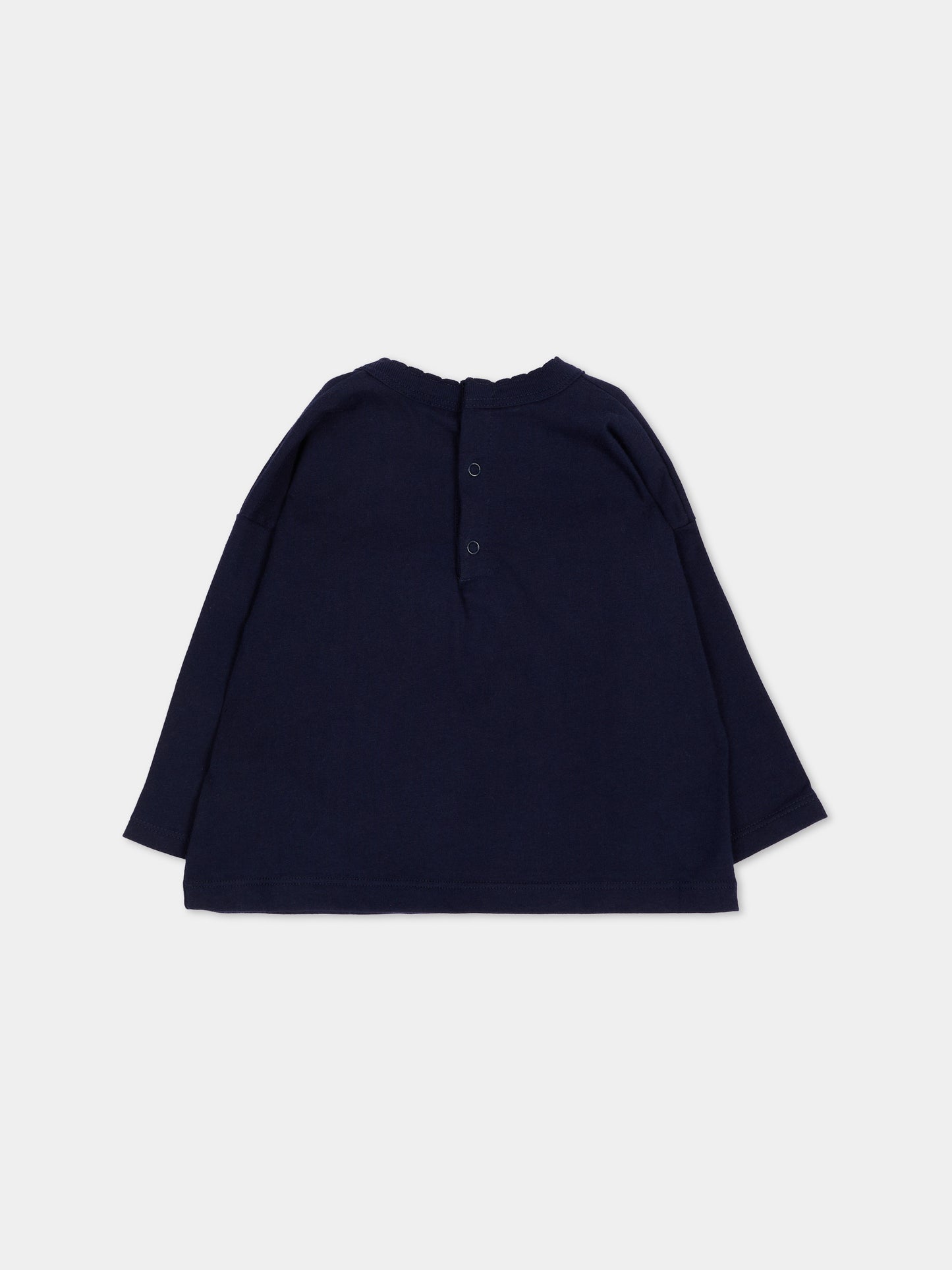 T-shirt blu per neonata con cuore,Petit Bateau,A0H0K 02