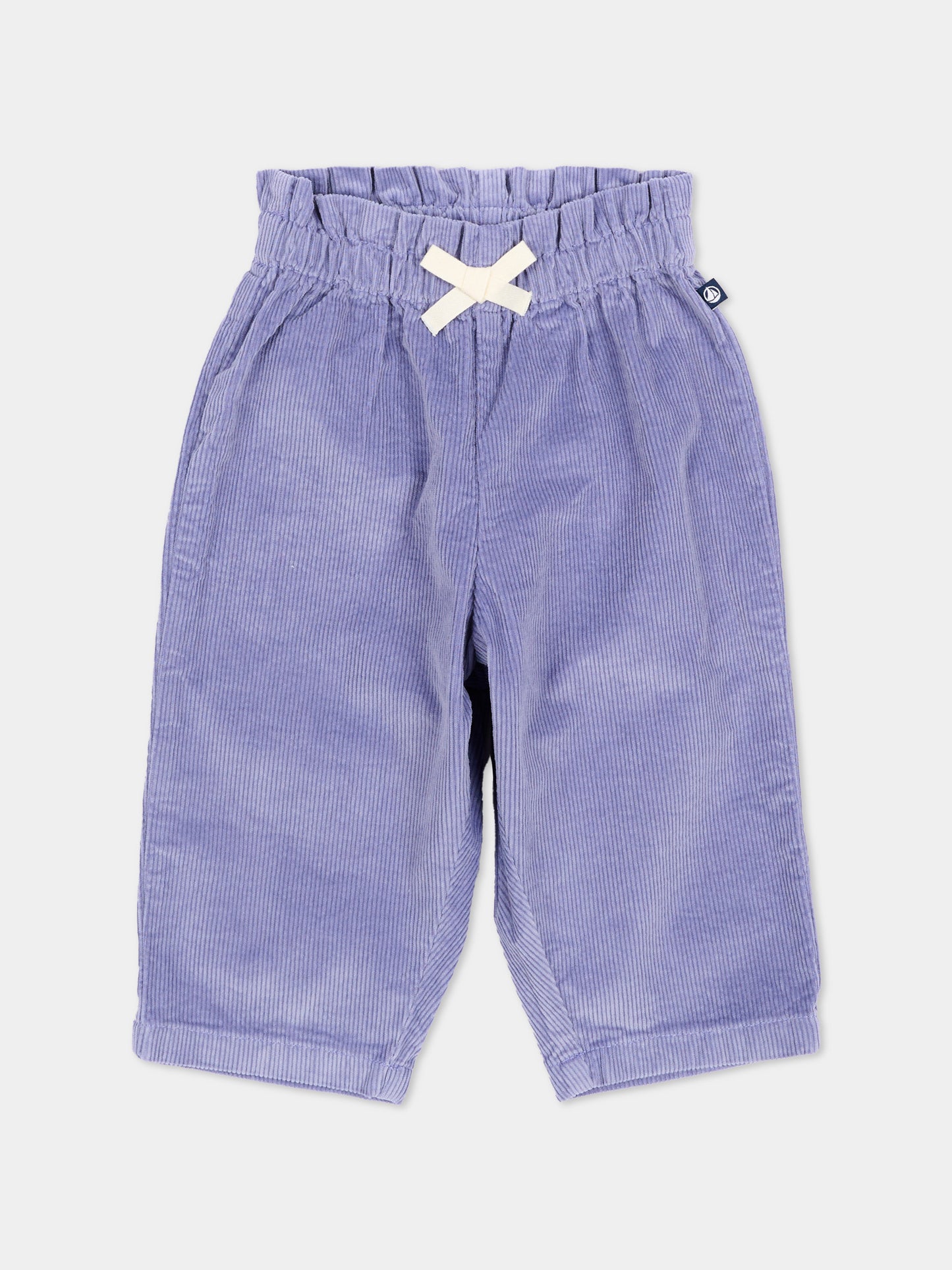 Pantalone lilla per neonata a coste,Petit Bateau,A0GTL 02