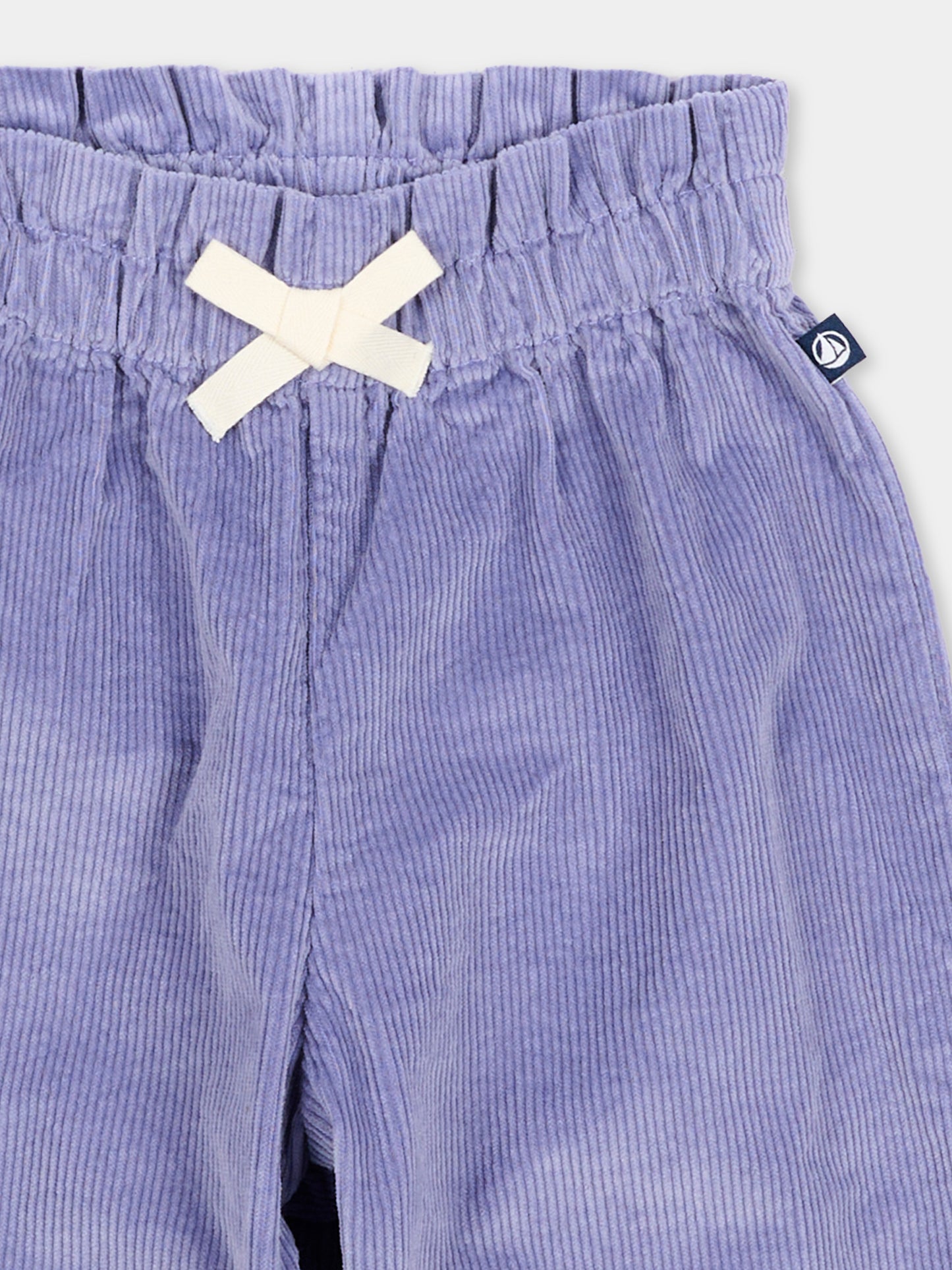 Pantalone lilla per neonata a coste,Petit Bateau,A0GTL 02