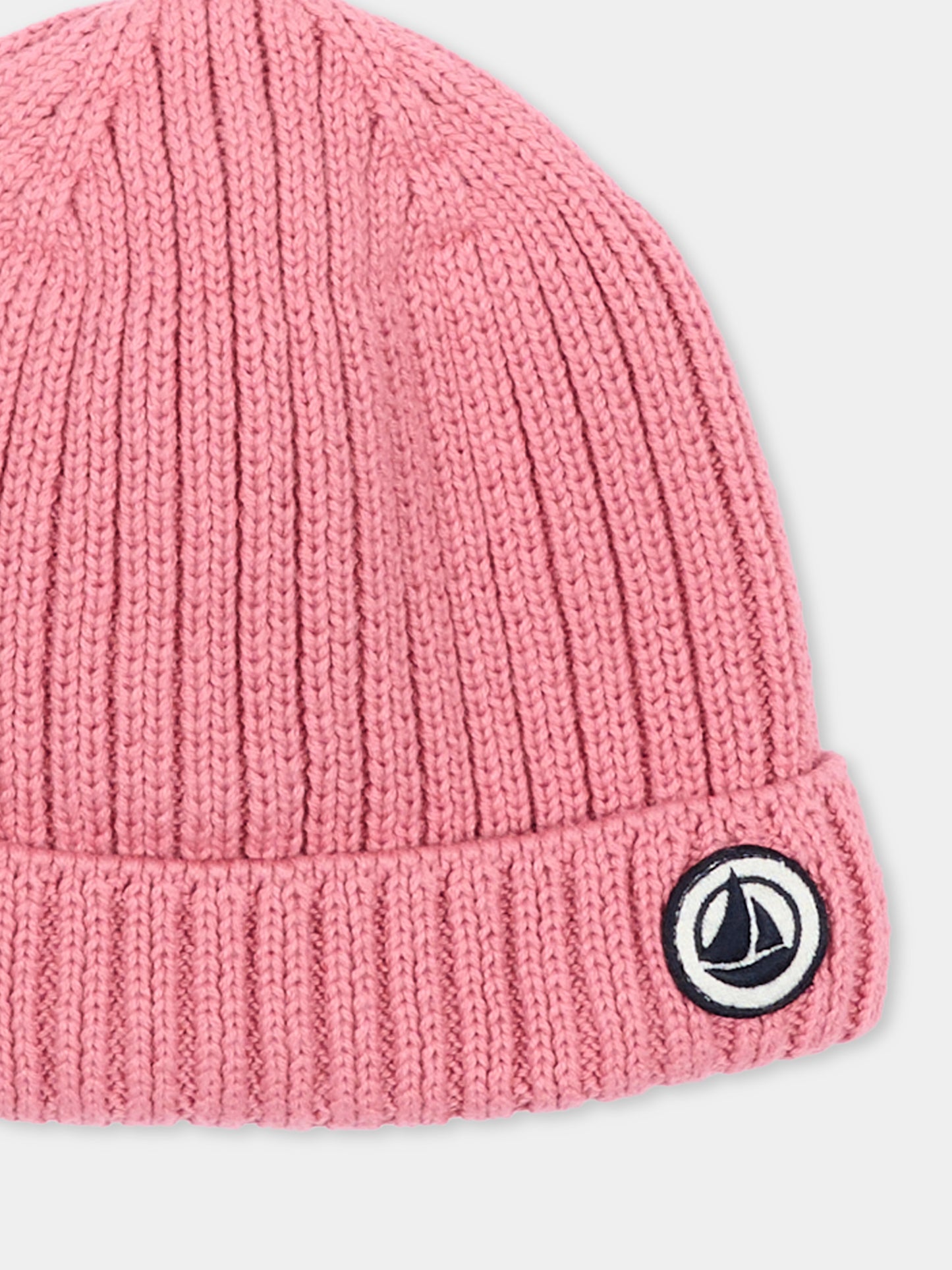 Berretto rosa per neonata con logo,Petit Bateau,A0GIC 01