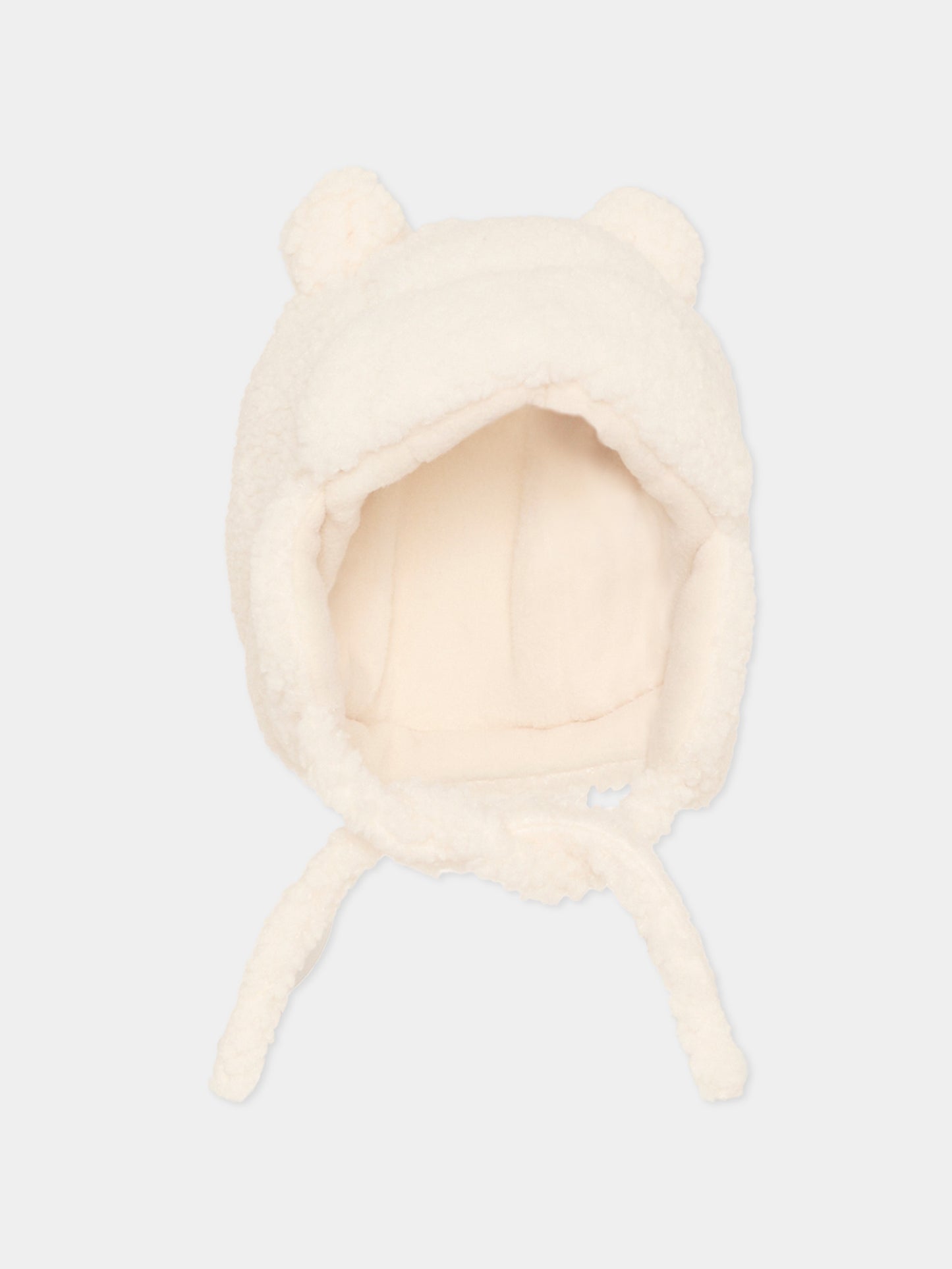 Berretto avorio per neonato con orecchie,Petit Bateau,A0GJE 01