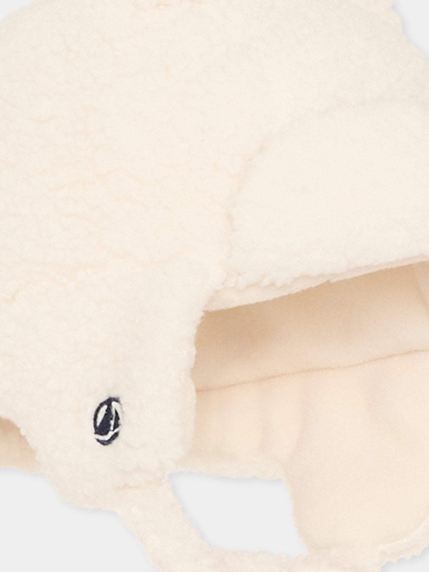 Berretto avorio per neonato con orecchie,Petit Bateau,A0GJE 01