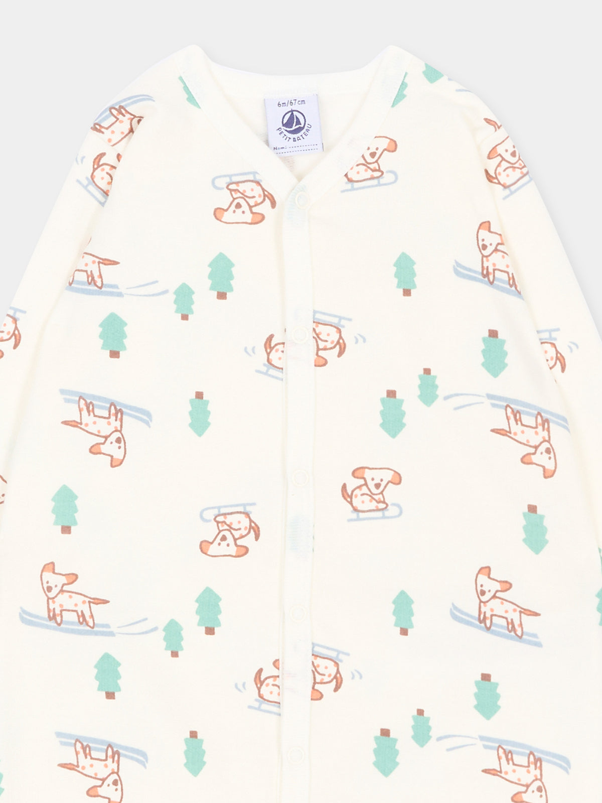 Tutina avorio per neonata stampata,Petit Bateau,A0GKI 01
