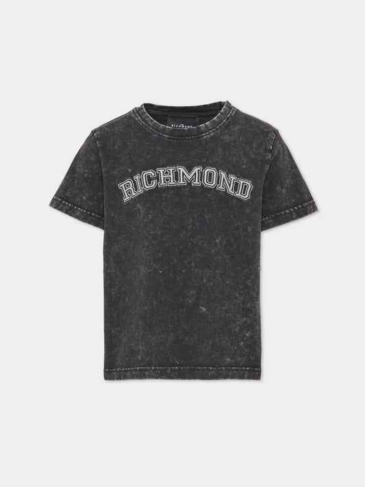 T-shirt nera per bambino con logo,Richmond,RBA26011TS BLACK BLACK