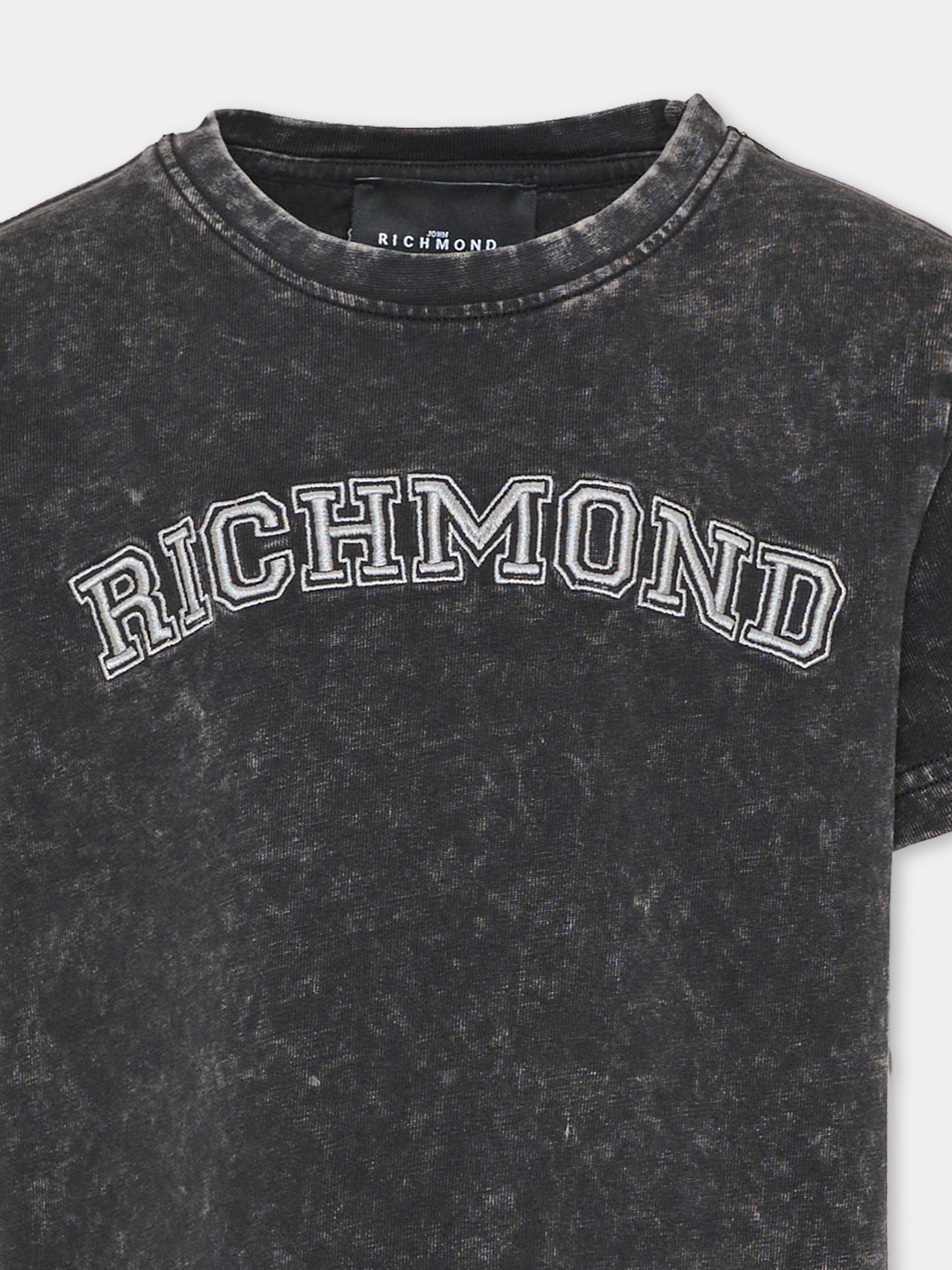 T-shirt nera per bambino con logo,Richmond,RBA26011TS BLACK BLACK