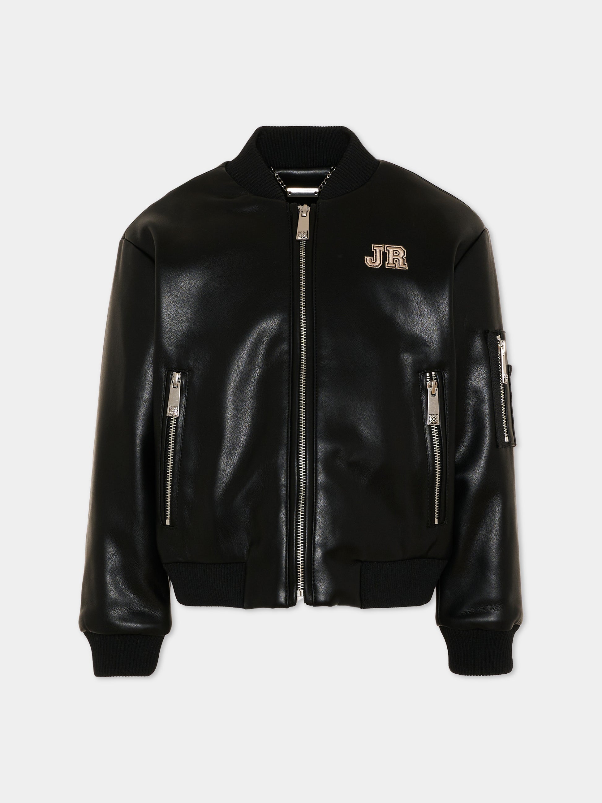 Bomber nero per bambino con logo,Richmond,RBA26064GB BLACK BLACK