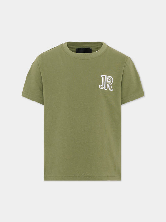 T-shirt verde per bambino con logo,Richmond,RBA26008TS OLIVE OLIVE