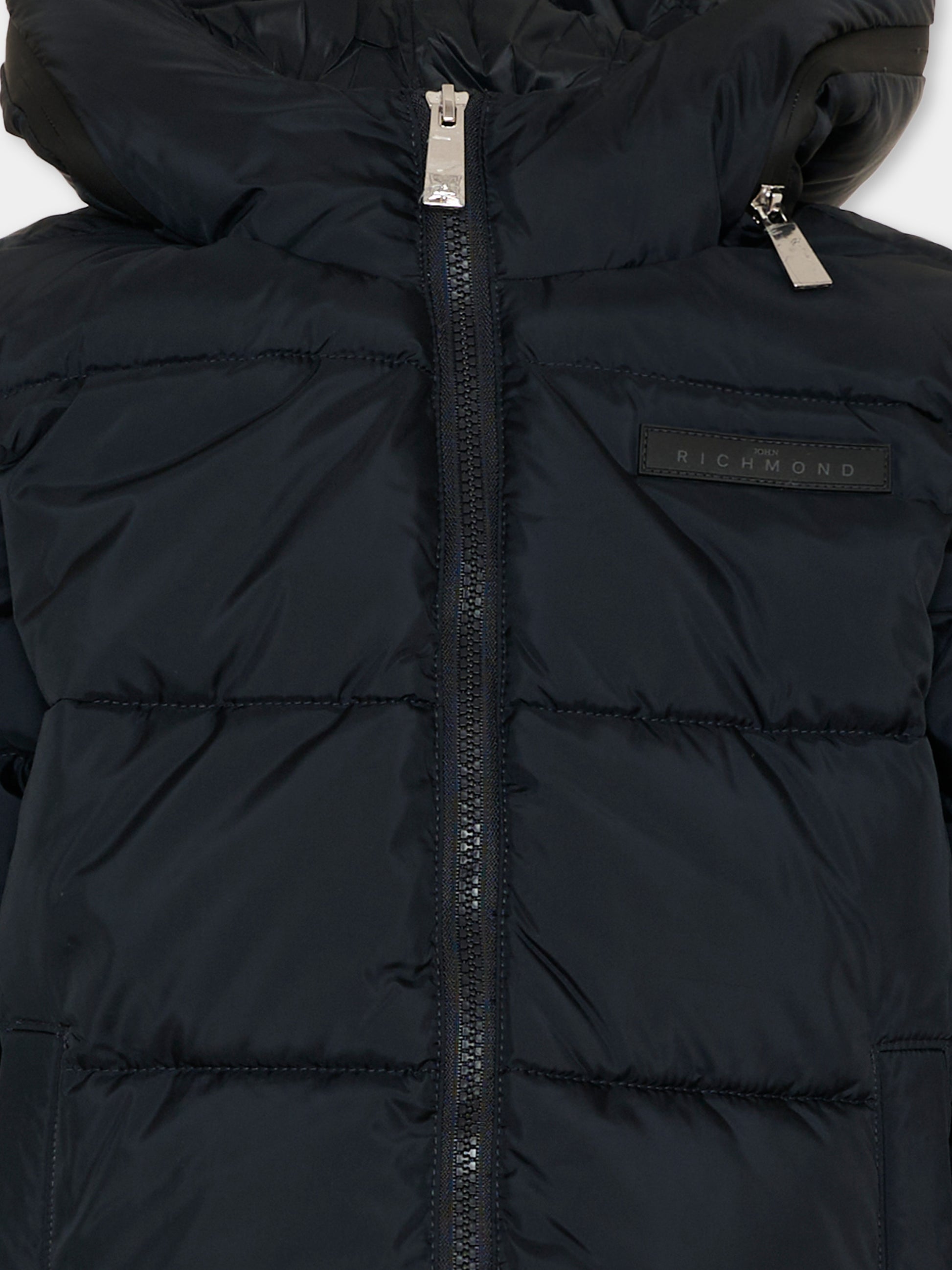 Piumini nero per bambino con logo,Richmond,RBA26043PI BLACK BLACK