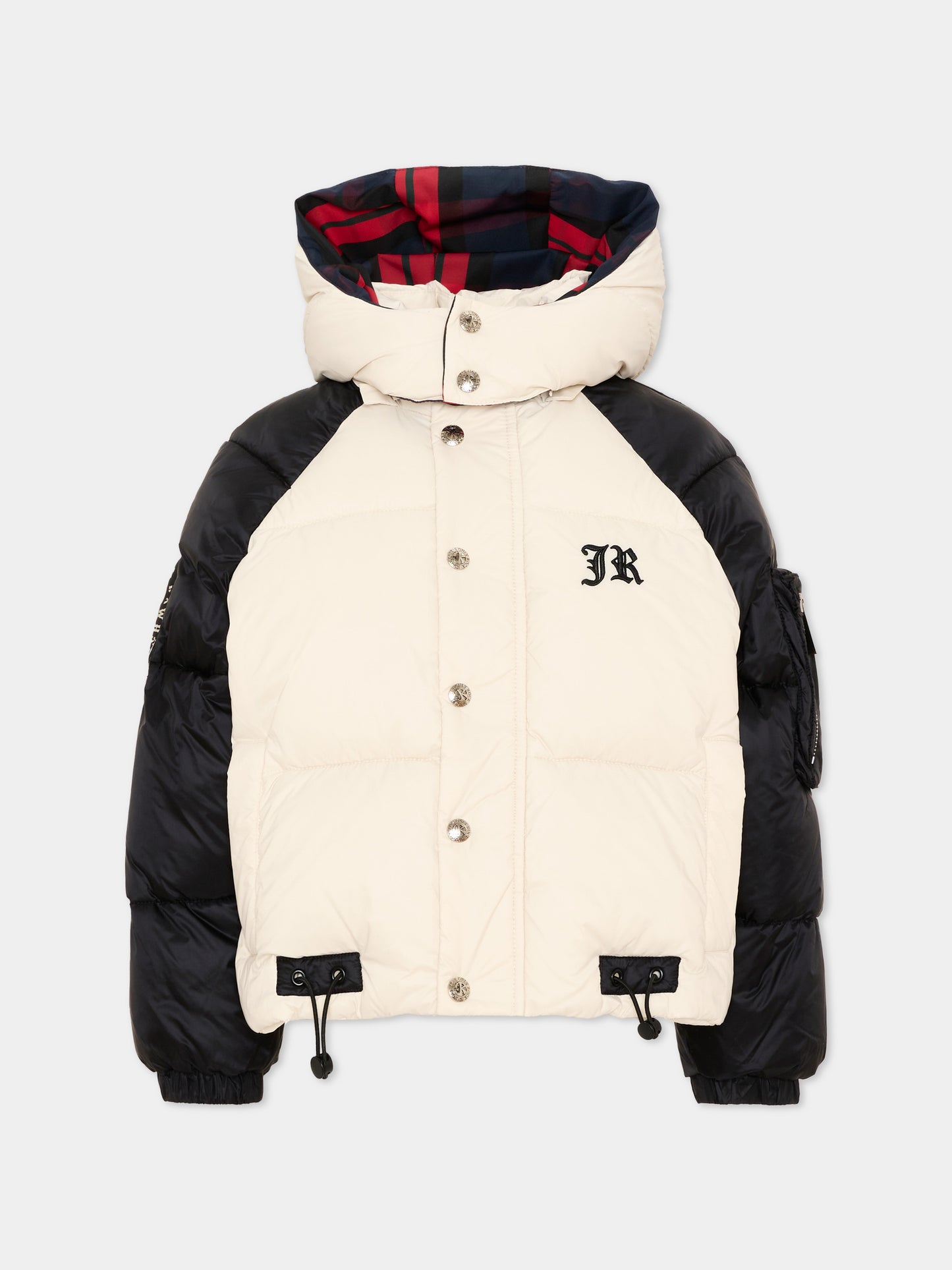 Piumino avorio color-block per bambino,Richmond,RBA26086PI CREAM/BLK CREAM