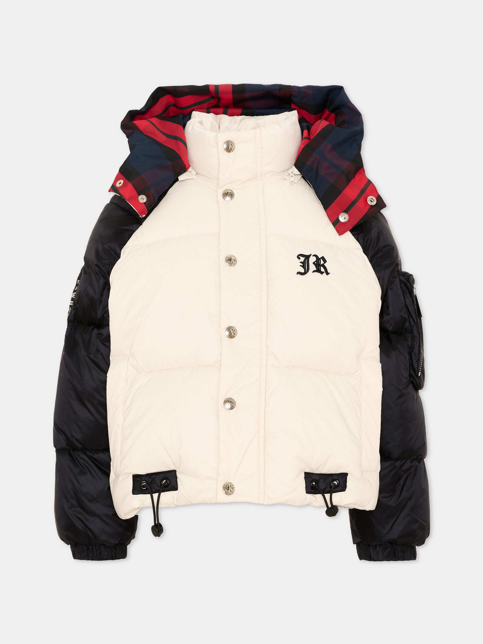 Piumino avorio color-block per bambino,Richmond,RBA26086PI CREAM/BLK CREAM
