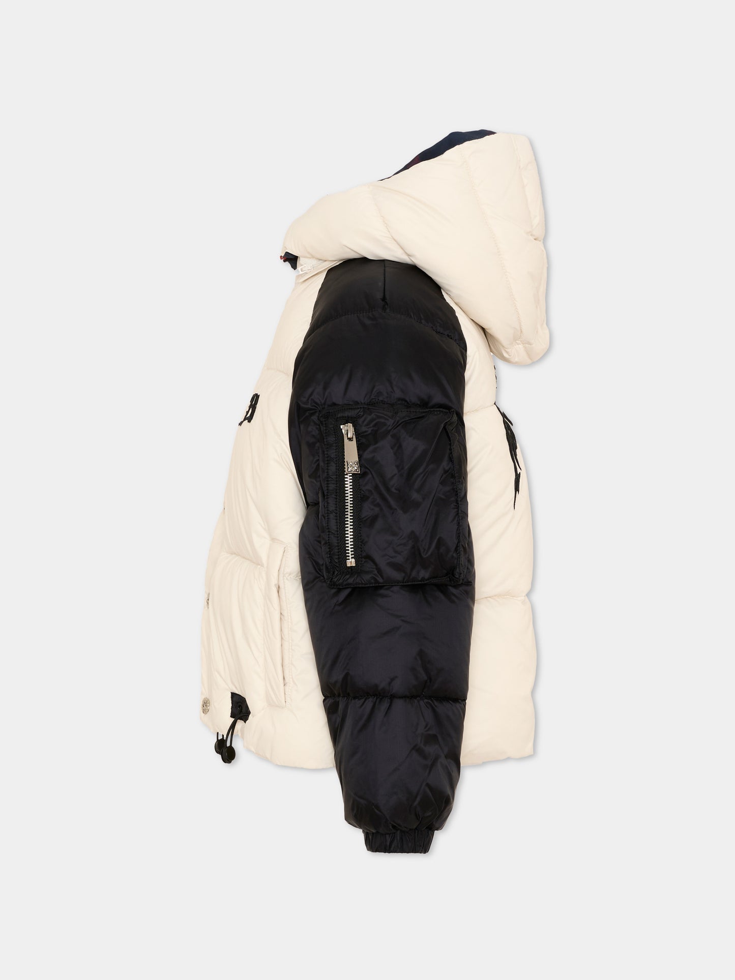 Piumino avorio color-block per bambino,Richmond,RBA26086PI CREAM/BLK CREAM