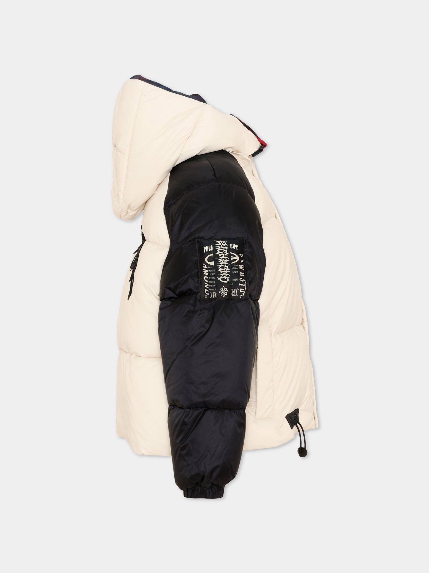 Piumino avorio color-block per bambino,Richmond,RBA26086PI CREAM/BLK CREAM