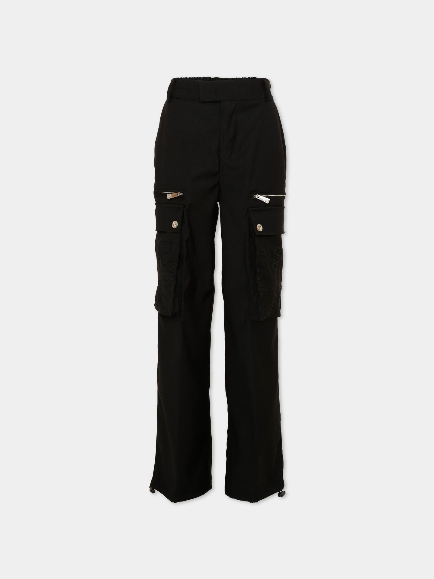 Pantalone nero cargo per bambino con logo,Richmond,RBA26130PA BLACK BLACK