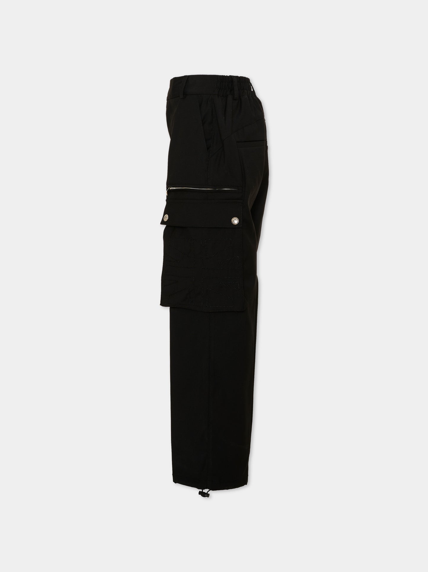 Pantalone nero cargo per bambino con logo,Richmond,RBA26130PA BLACK BLACK