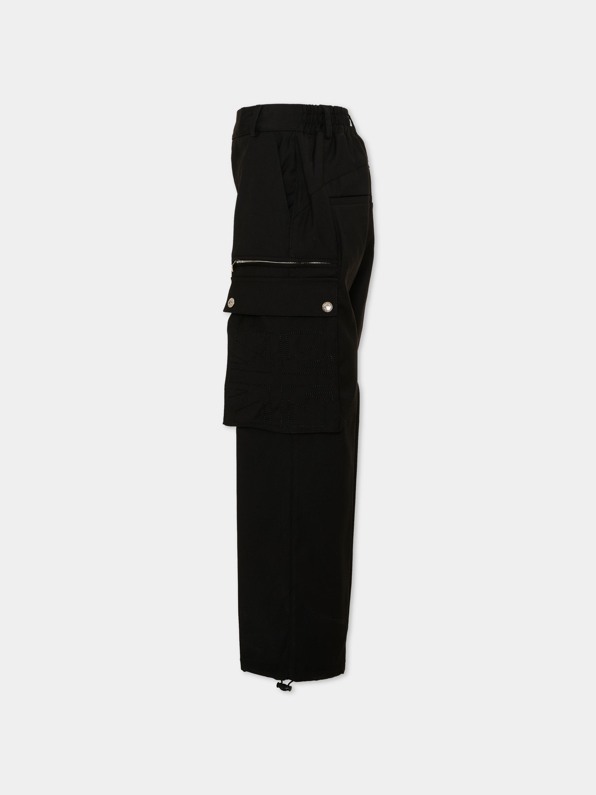 Pantalone nero cargo per bambino con logo,Richmond,RBA26130PA BLACK BLACK