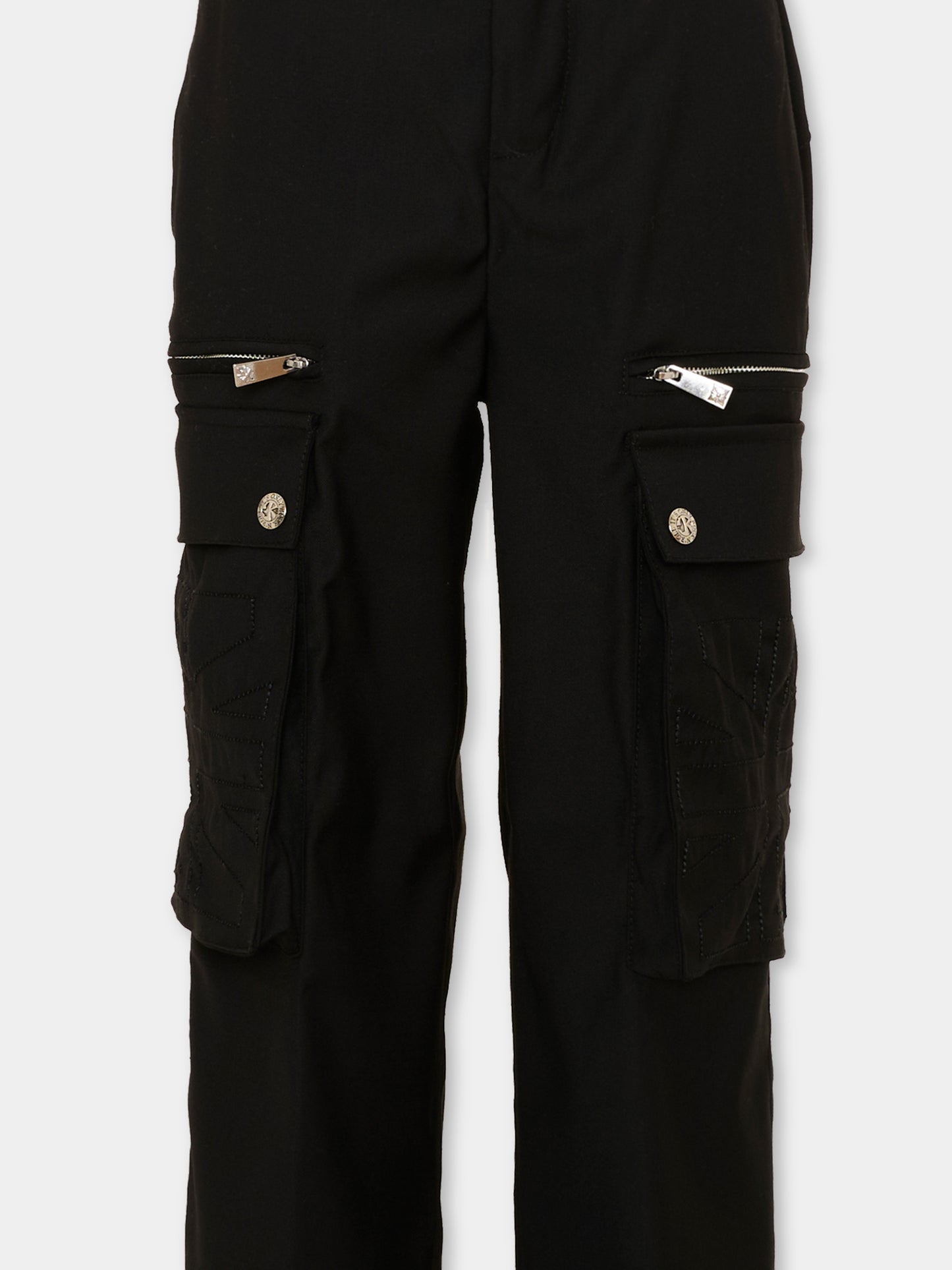 Pantalone nero cargo per bambino con logo,Richmond,RBA26130PA BLACK BLACK