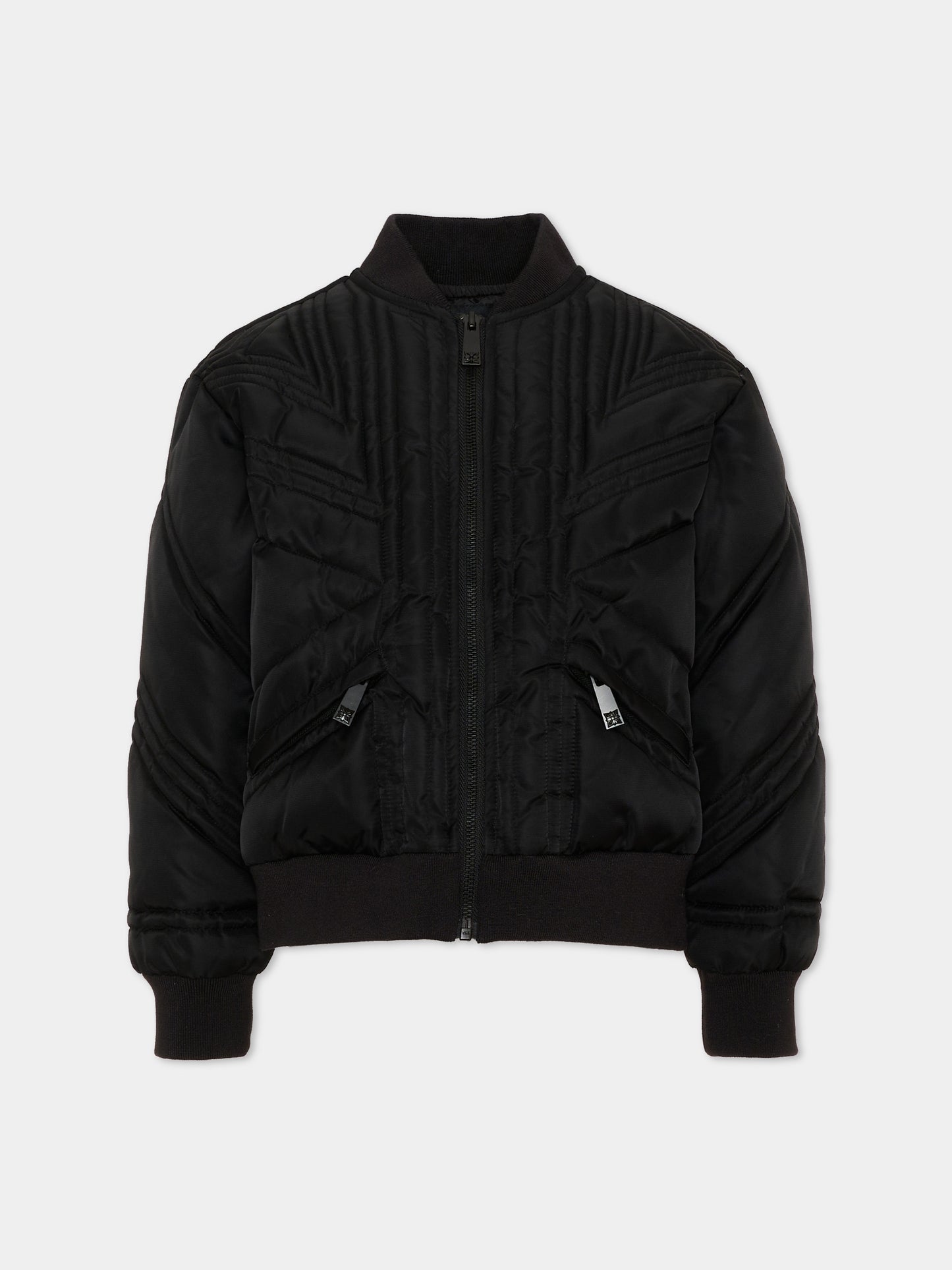 Bomber nero per bambini con logo,Richmond,RBA26032PI BLACK BLACK