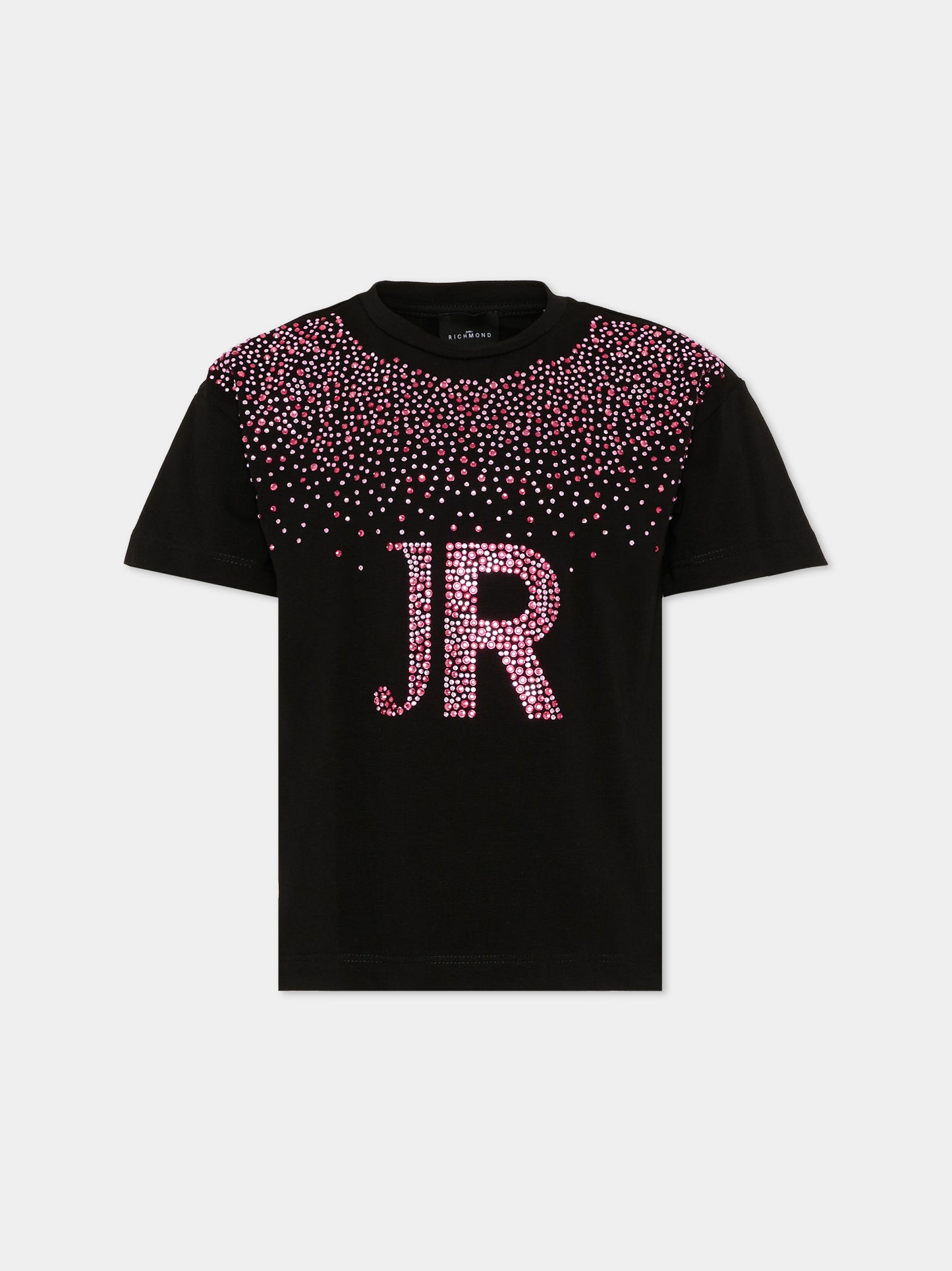 T-shirt nera per bambina con logo,Richmond,RGA26077TS BLACK BLACK