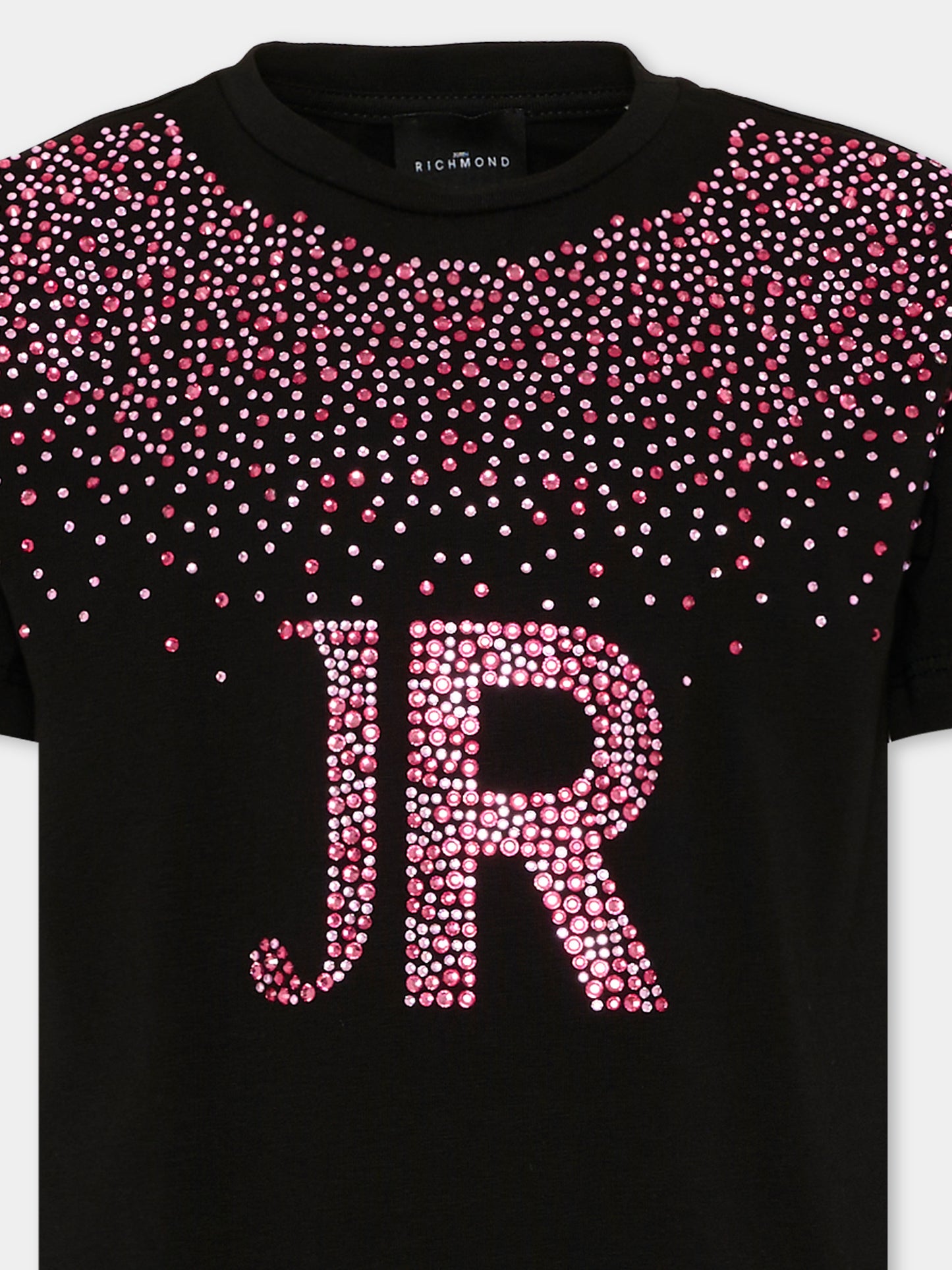 T-shirt nera per bambina con logo,Richmond,RGA26077TS BLACK BLACK