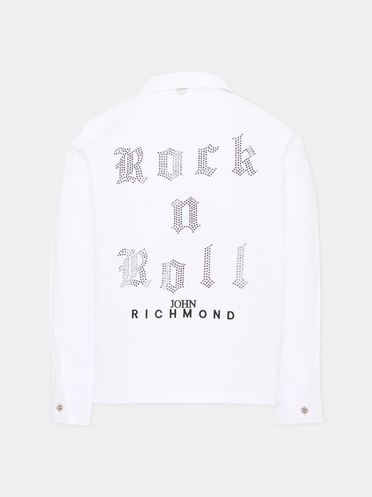 Camicia bianca per bambina con logo,Richmond,RGA26174CA WHITE WHITE