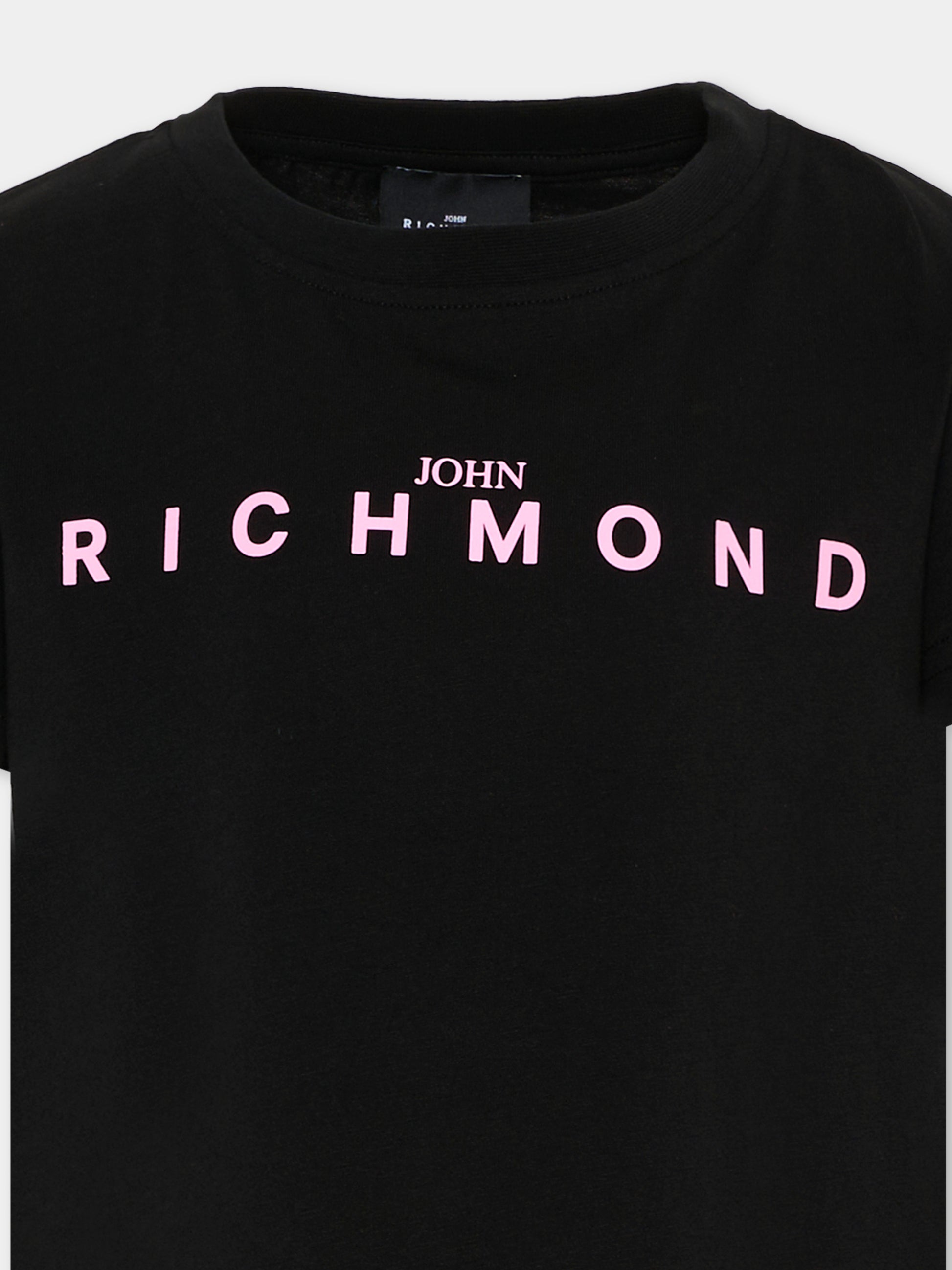 T-Shirt nera per bambina con logo,Richmond,RGA26008TS BLACK BLACK