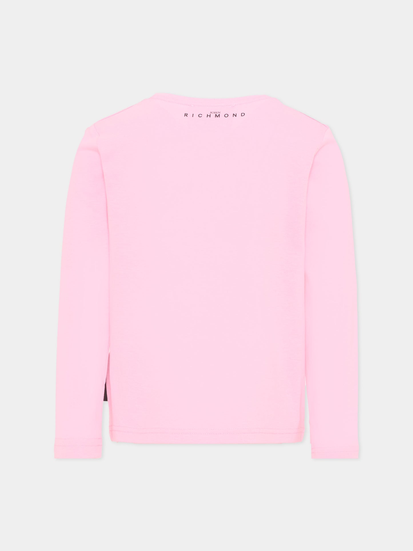 T-Shirt rosa per bambina con logo,Richmond,RGA26004TS PINK_BEG. PINK BEGONIA