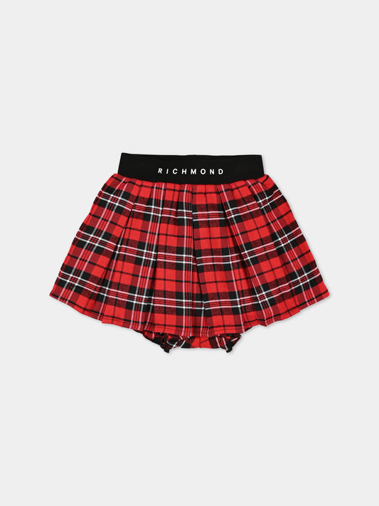 Gonna rossa per neonata tartan,Richmond,RIA26079GO RED_T/BLK RED TARTAN
