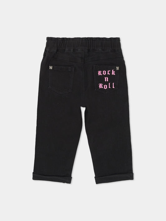 Jeans nero per neonata,Richmond,RIA26142JE D.BLACK DENIM BLACK