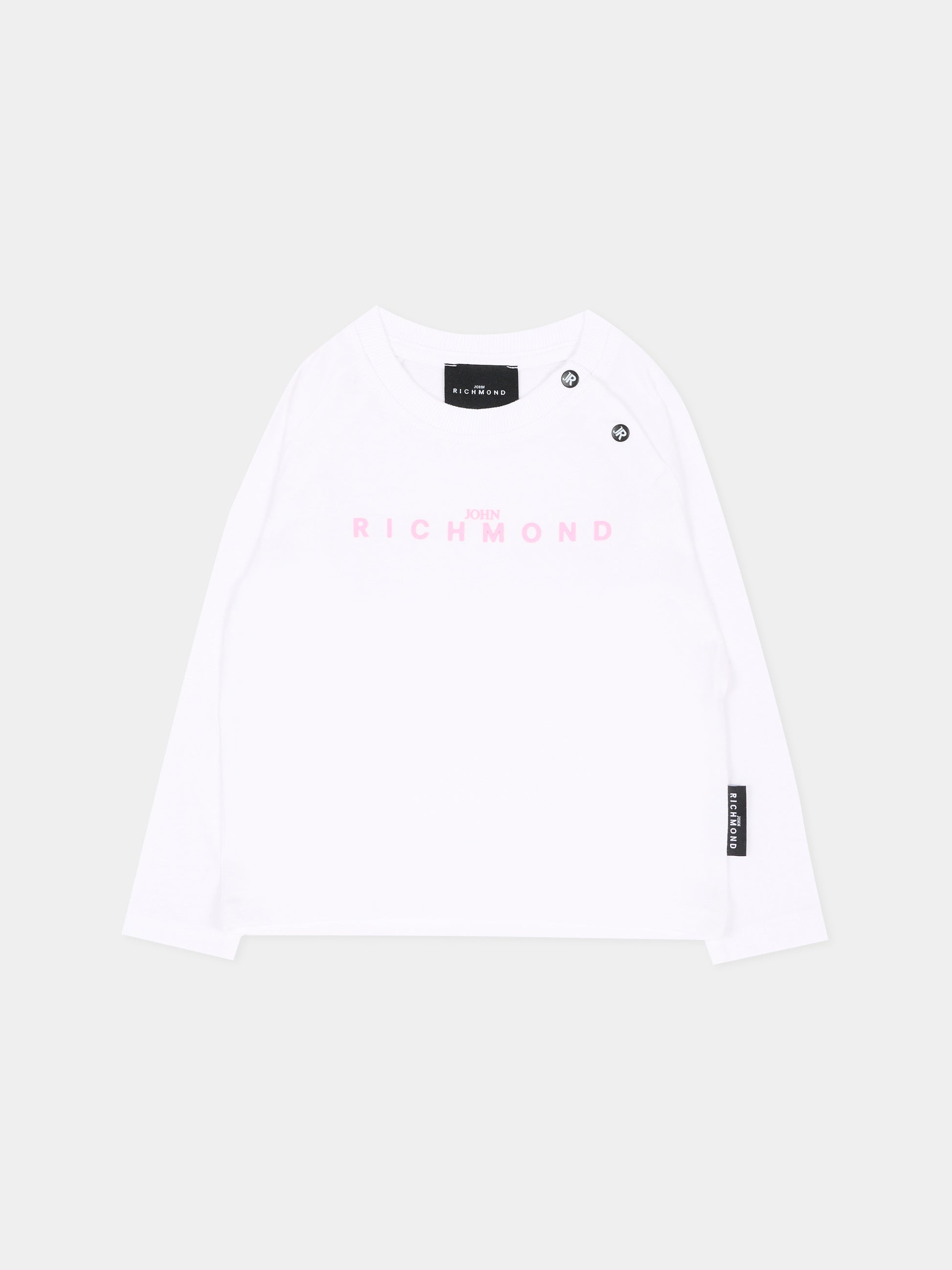 T-shirt a manica lunga bianca per neonata logo,Richmond,RIA26022TS WHITE WHITE